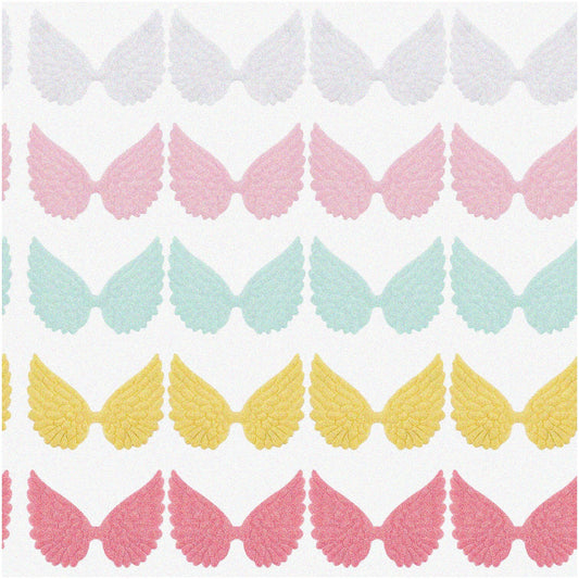 40Pcs Glitter Angel Wings Patches for DIY Crafts