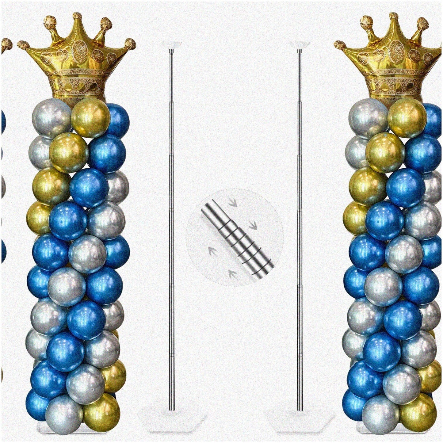 Balloon Tower Kit 7ft Adjustable Metal Set of 2