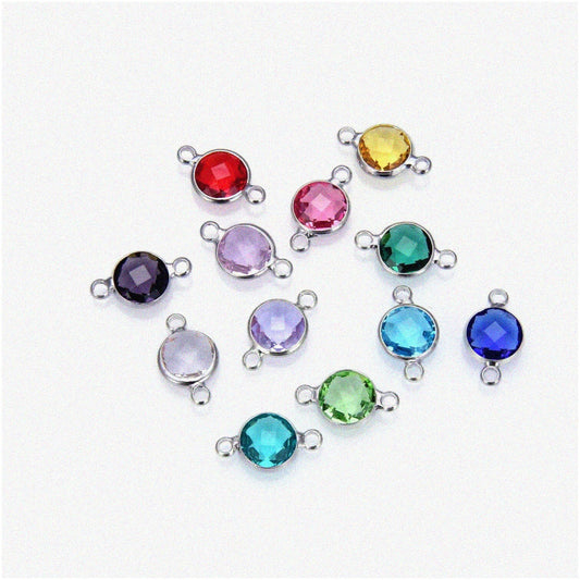 Gemstone Fusion Connectors 12pcs 6mm Crystal Beads