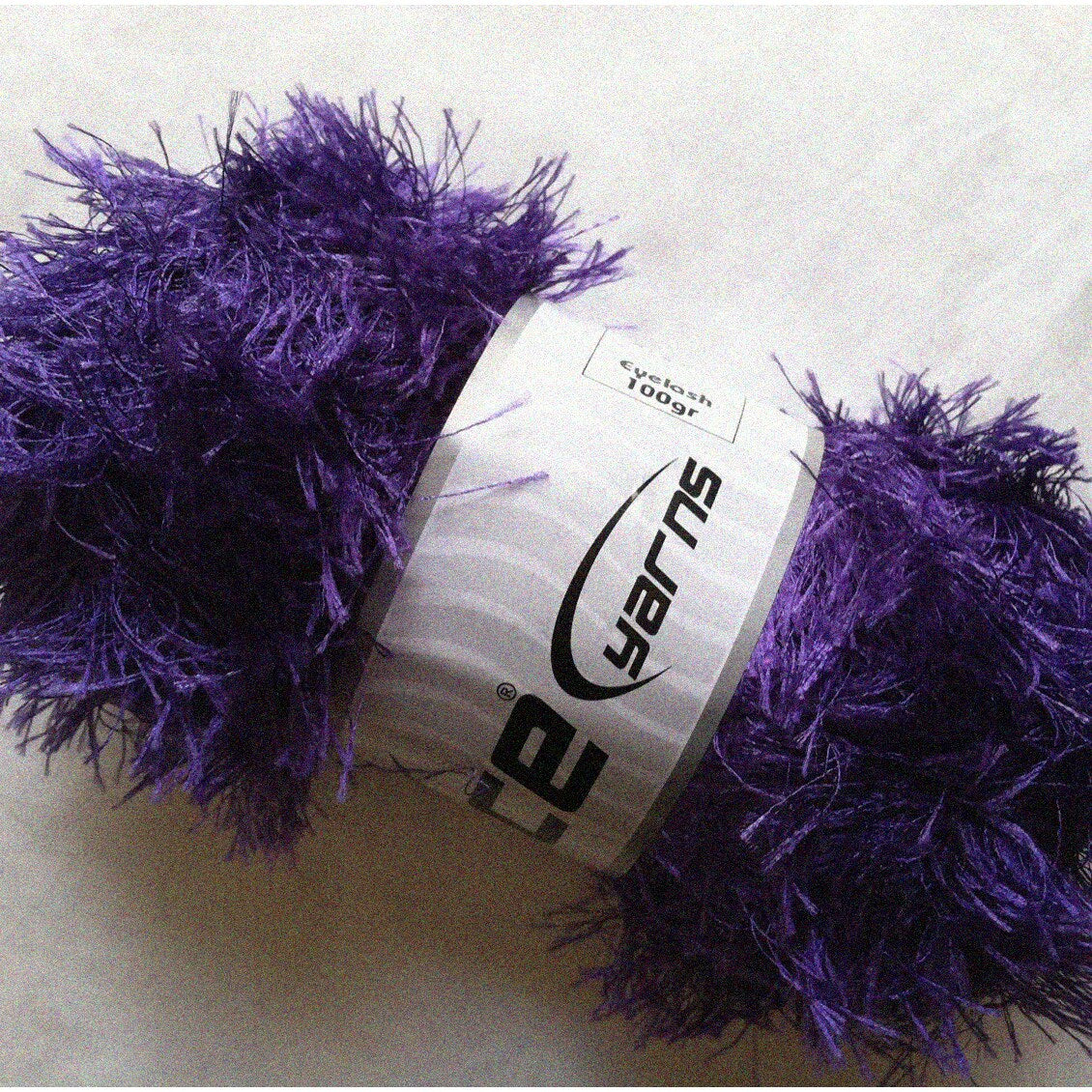 Purple Pizzazz Yarn 100g, 164 Yards, Purple Fluffy Lash Fiber