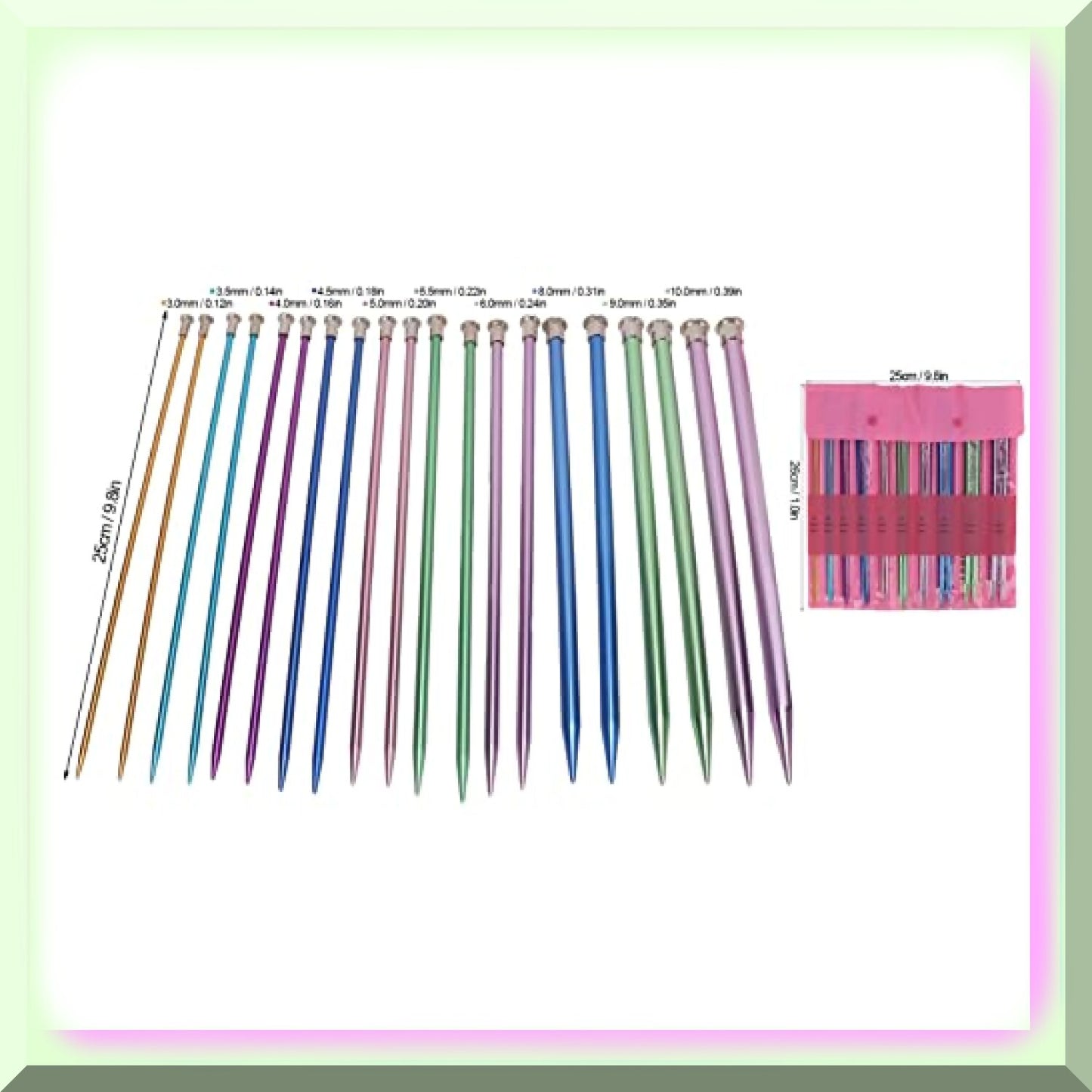KnitPro CraftyStix Aluminum Knitting Needles Set 10 Pairs