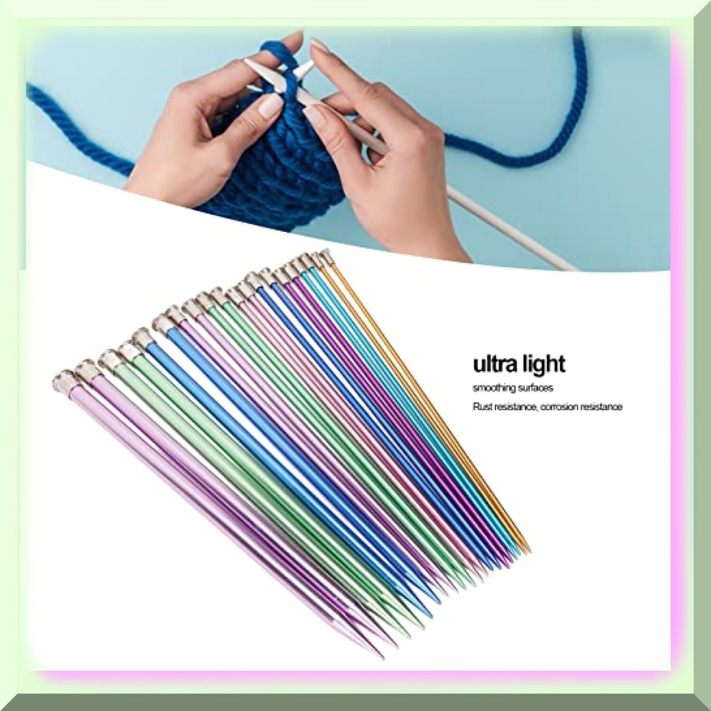 KnitPro CraftyStix Aluminum Knitting Needles Set 10 Pairs