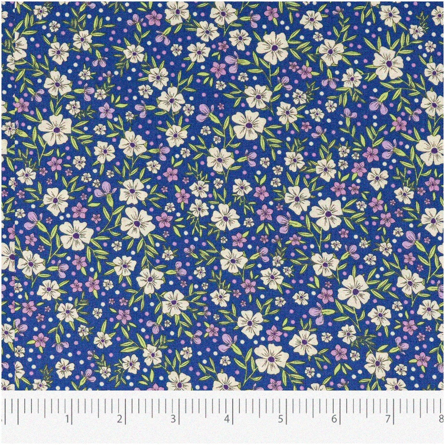 Spring Blossom Delight Purple Cotton Fabric 44 Inches Wide