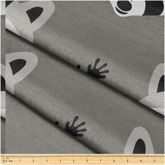 Raccoon Flat Graphics Fabric 58" x 1 Yard