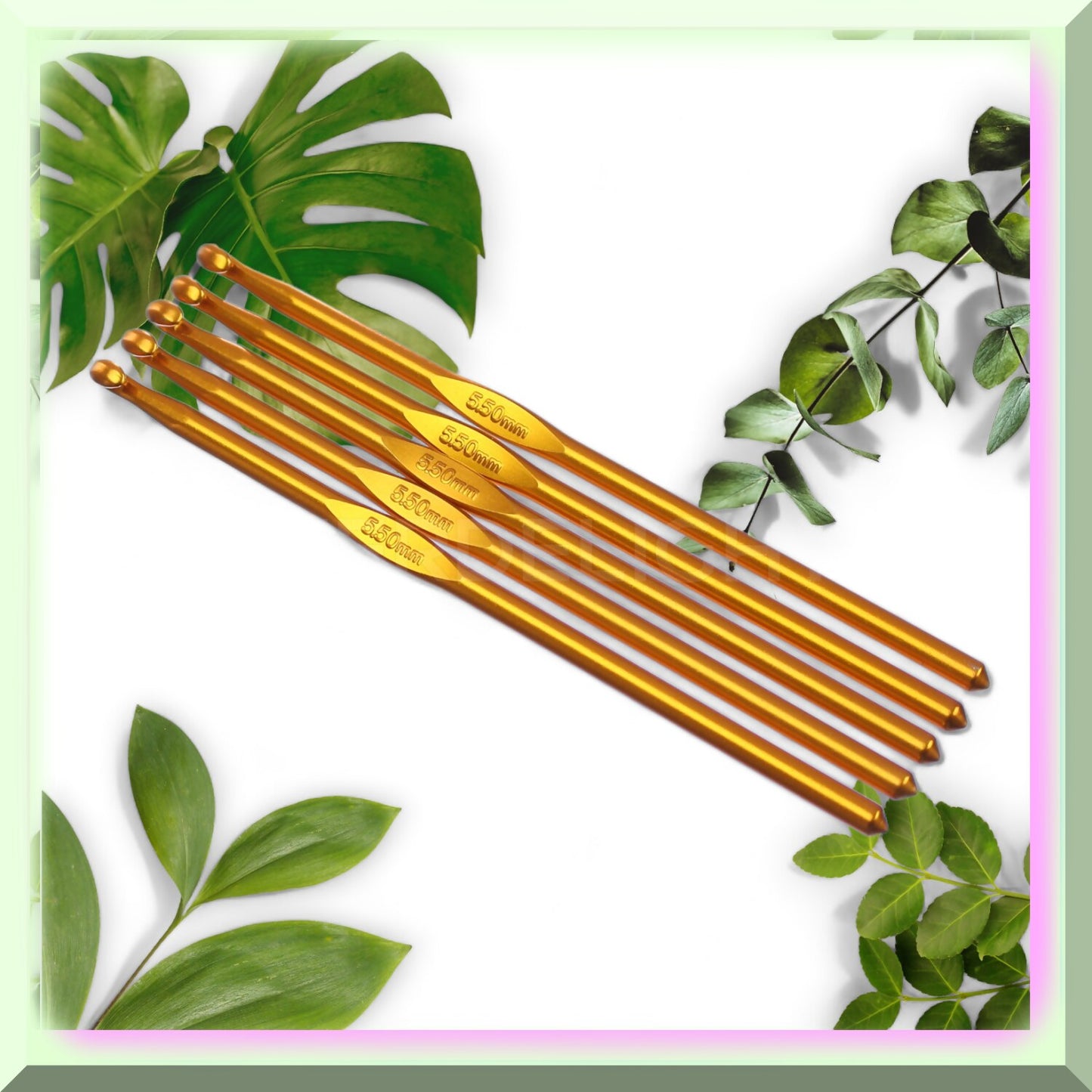 Aluminum Crochet Hooks Set 6" 5.5mm 5-Pack