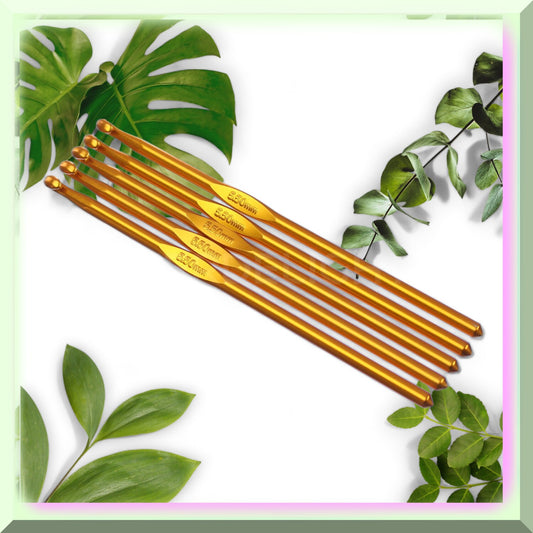 Aluminum Crochet Hooks Set 6" 5.5mm 5-Pack