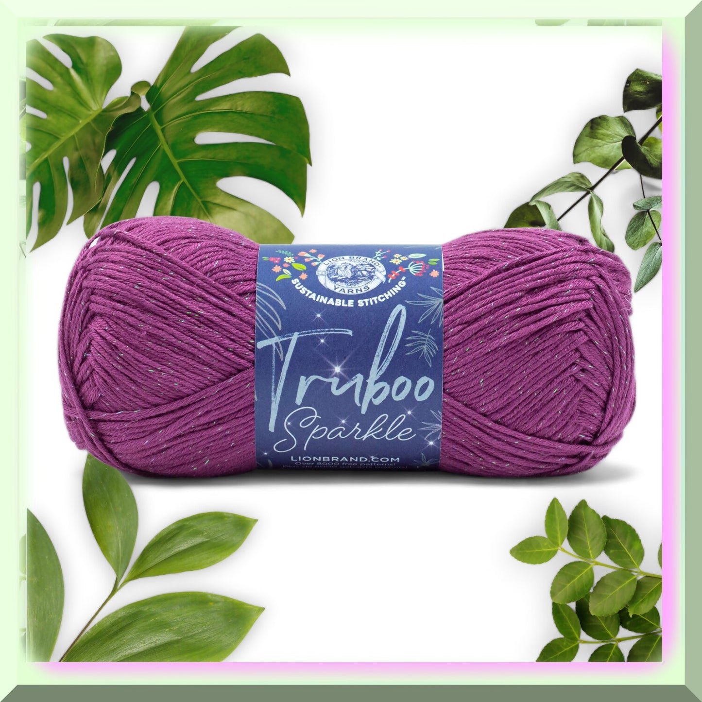 Plumshine Truboo Sparkle Yarn 3 oz 195 yards