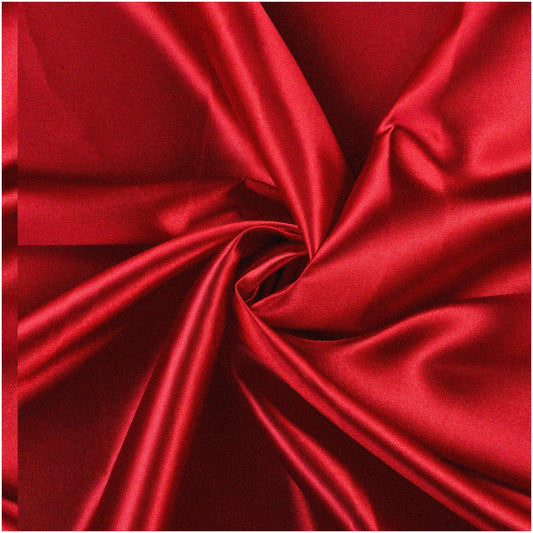 10-Yard Apple Red Charmeuse Fabric for Wedding & Decor