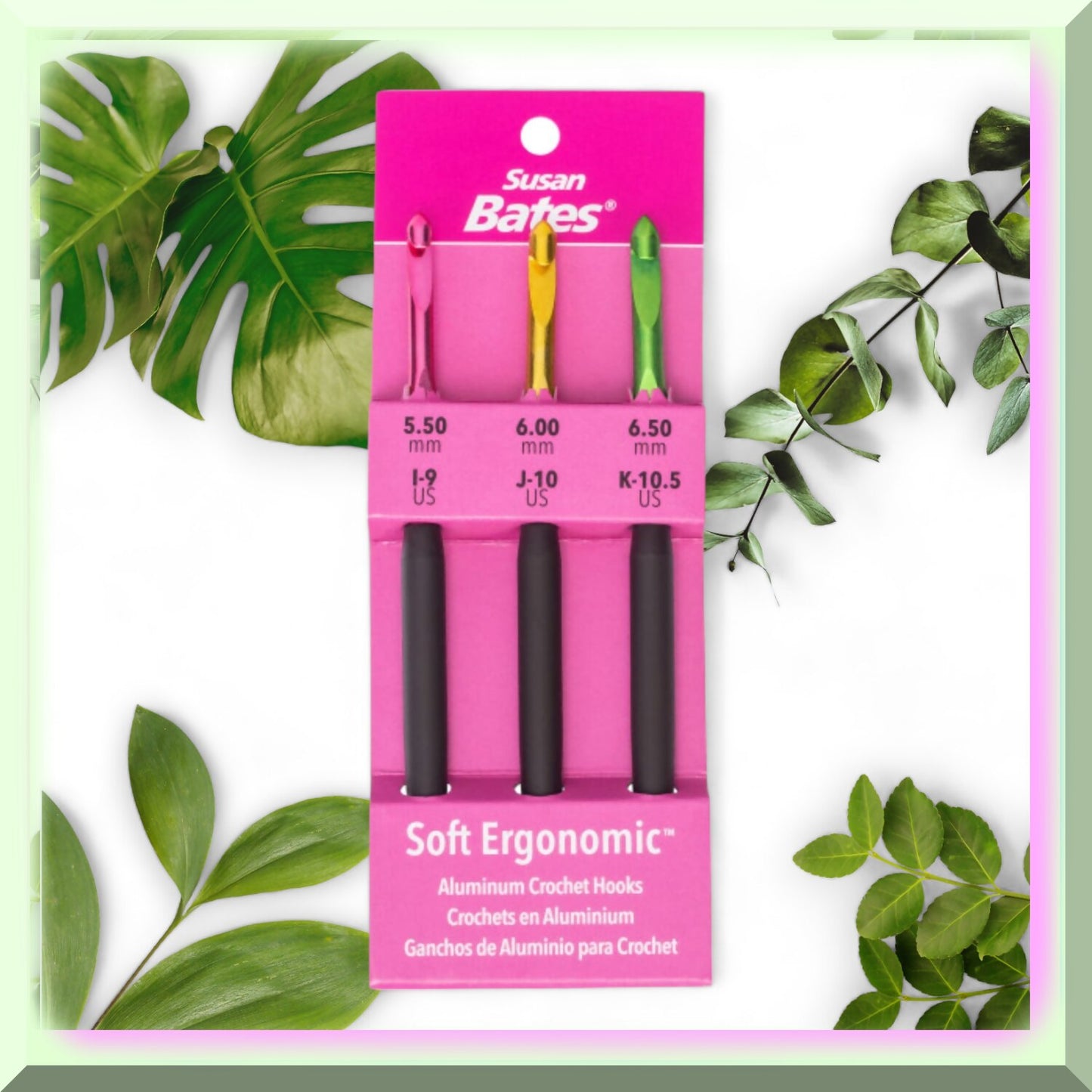 Crochet Hook Set 3 Sizes 5.5mm-6.5mm Color Coded