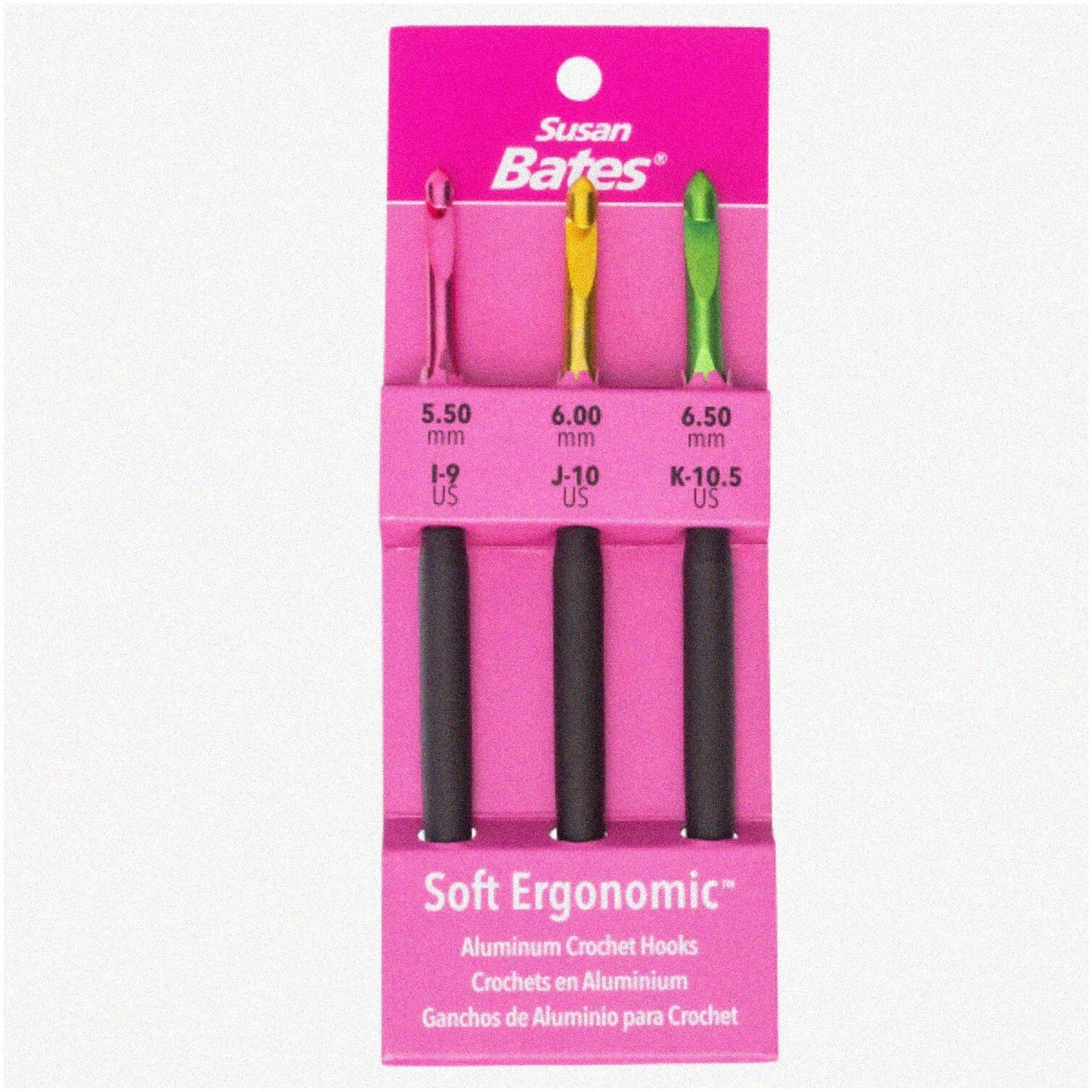 Crochet Hook Set 3 Sizes 5.5mm-6.5mm Color Coded