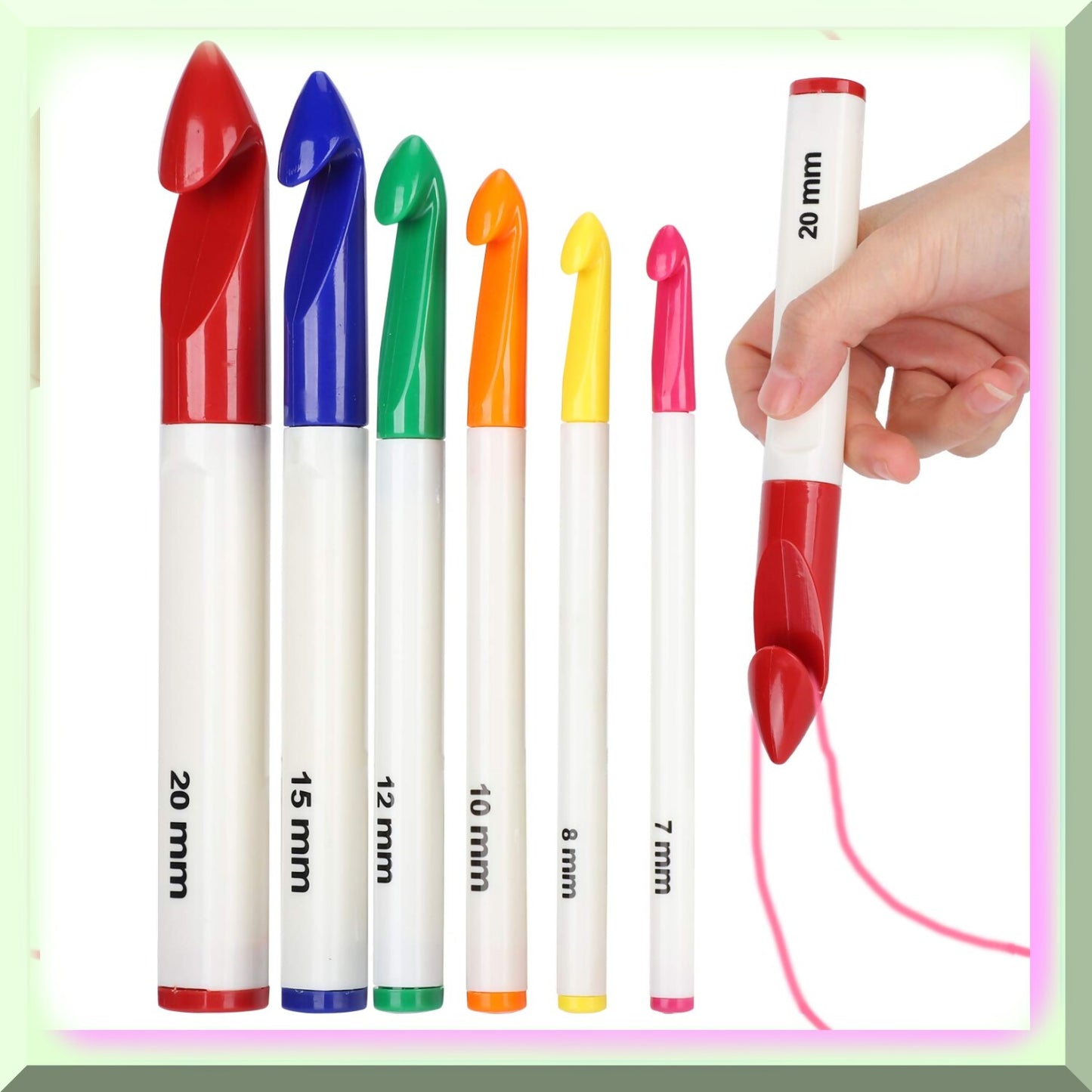 Jumbo Crochet Hook Set 7-20mm 6 Pieces