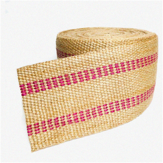 Rustic Stripe Jute Webbing Upholstery Trim 3.5" x 10 Yards