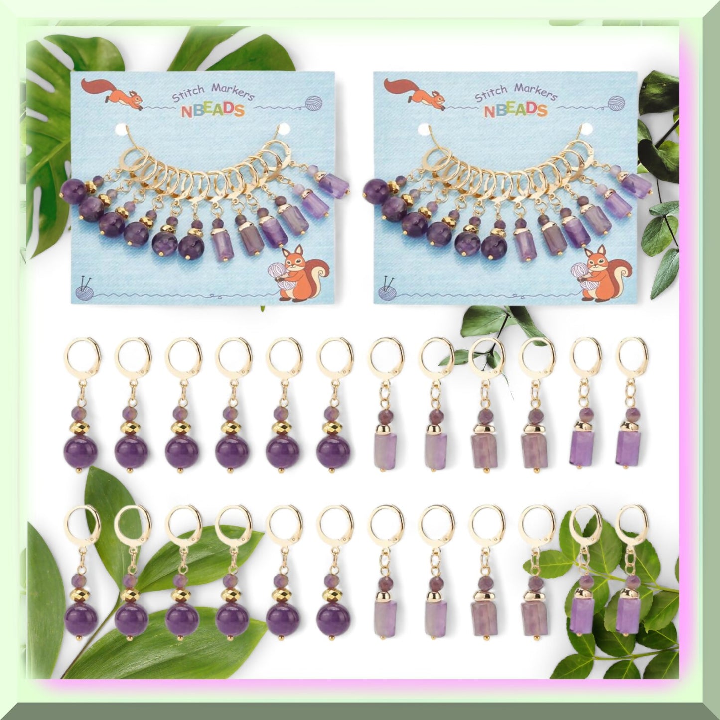 24 Pcs Alloy Crochet Stitch Markers for Knitting and Sewing