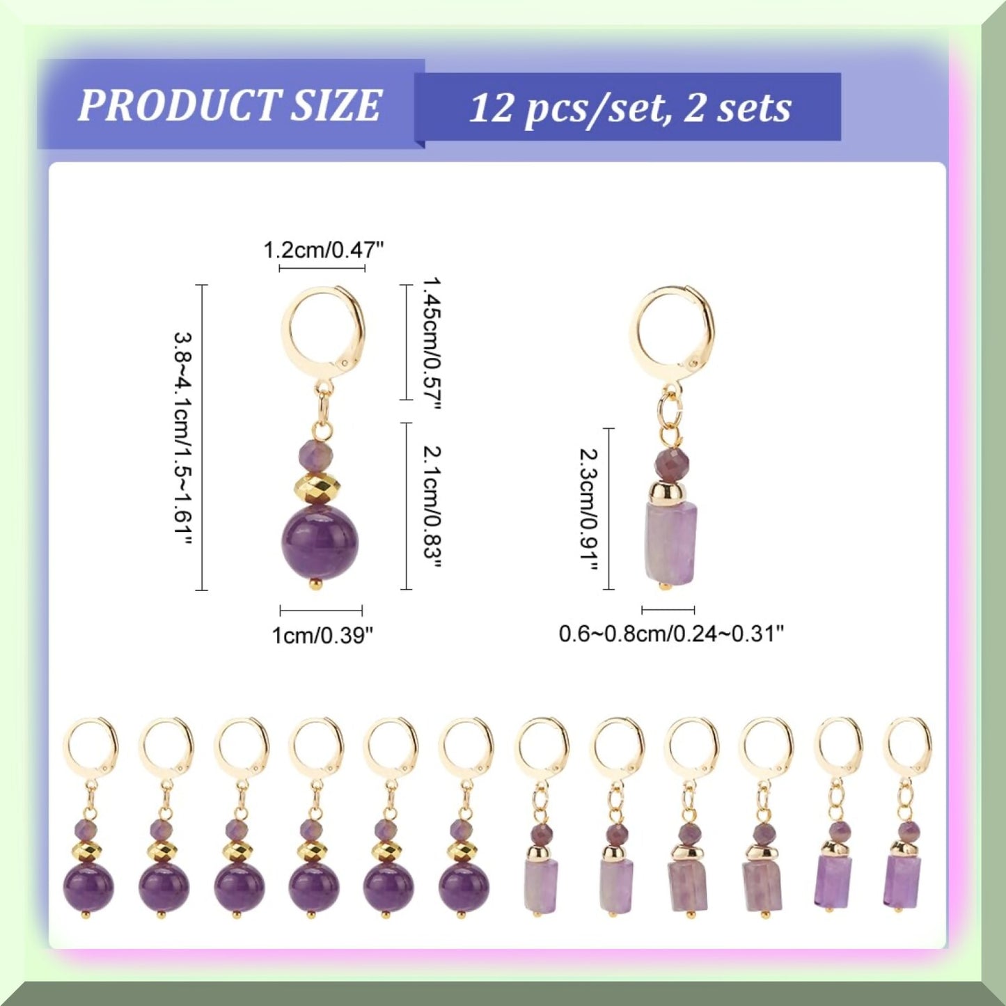 24 Pcs Alloy Crochet Stitch Markers for Knitting and Sewing