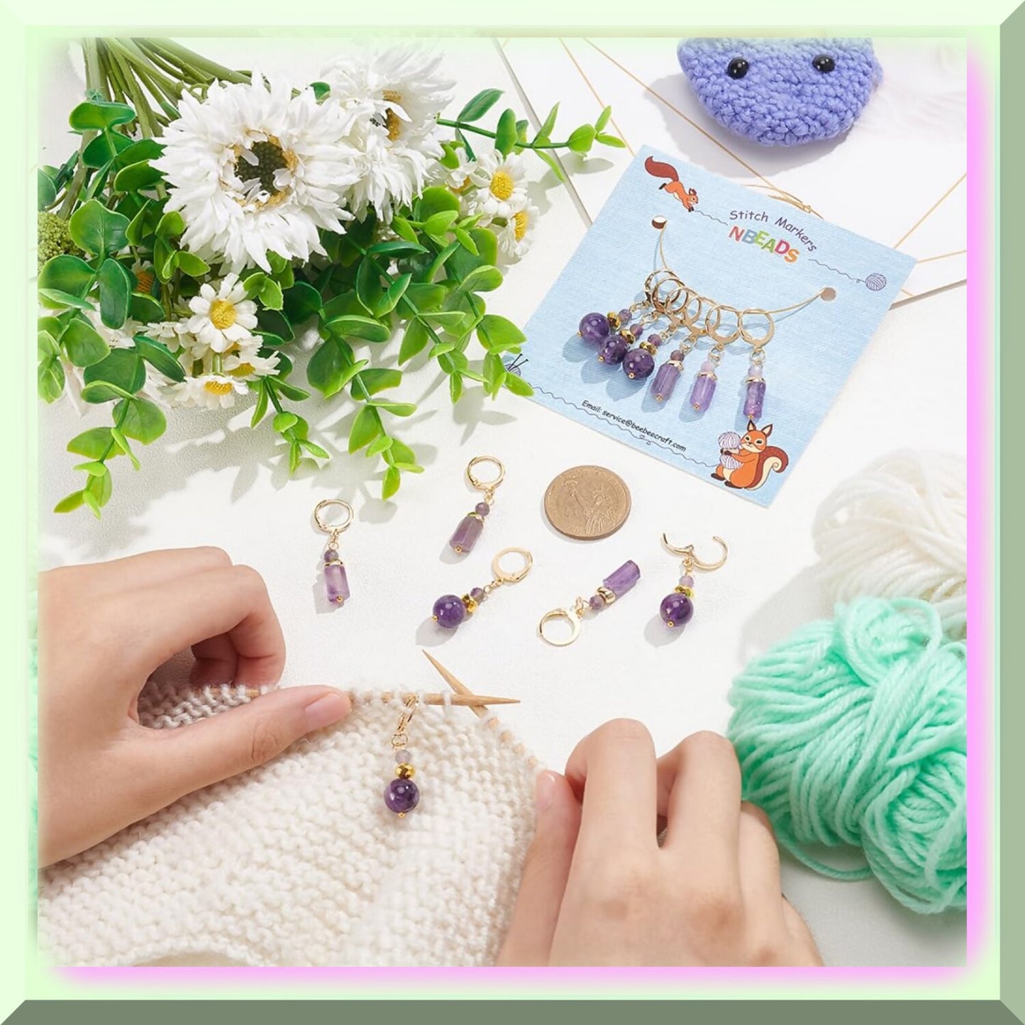 24 Pcs Alloy Crochet Stitch Markers for Knitting and Sewing