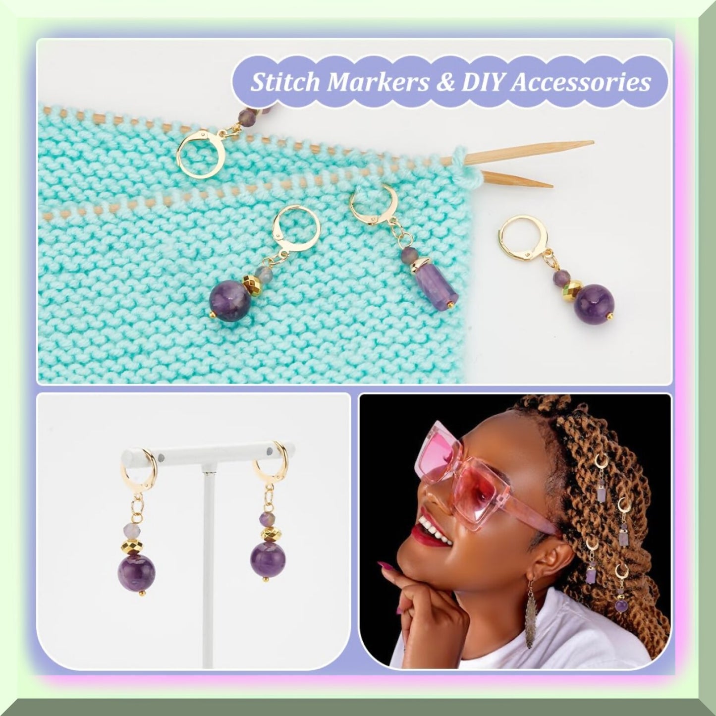 24 Pcs Alloy Crochet Stitch Markers for Knitting and Sewing
