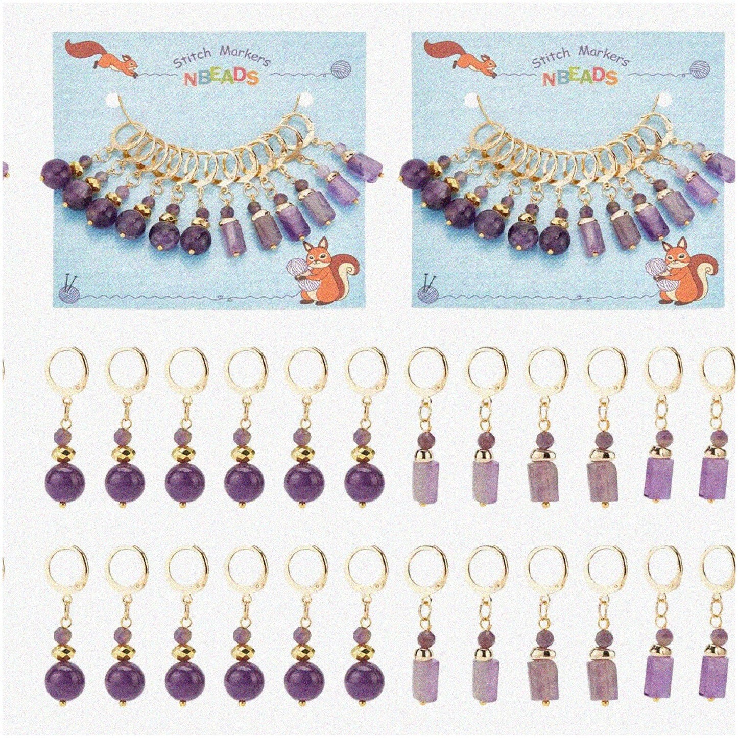 24 Pcs Alloy Crochet Stitch Markers for Knitting and Sewing
