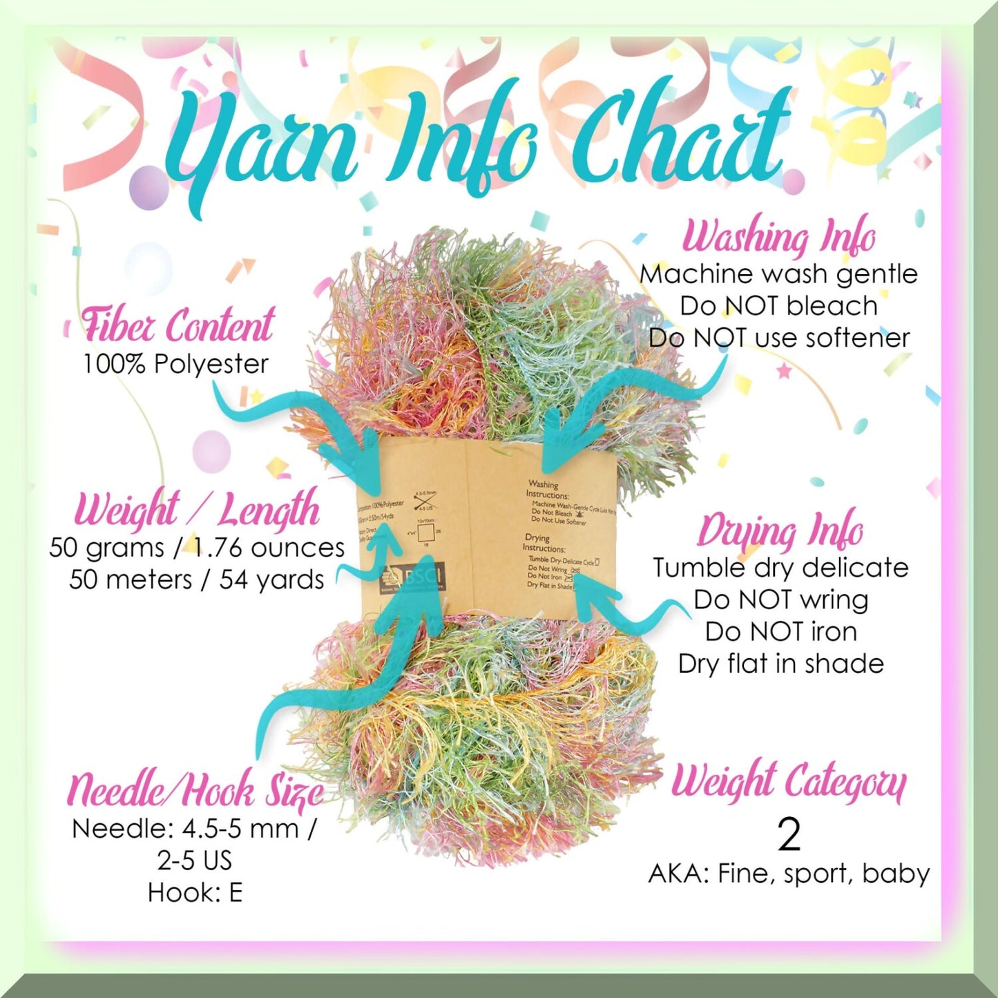40 Skeins Colorful Polyester Yarn Pack