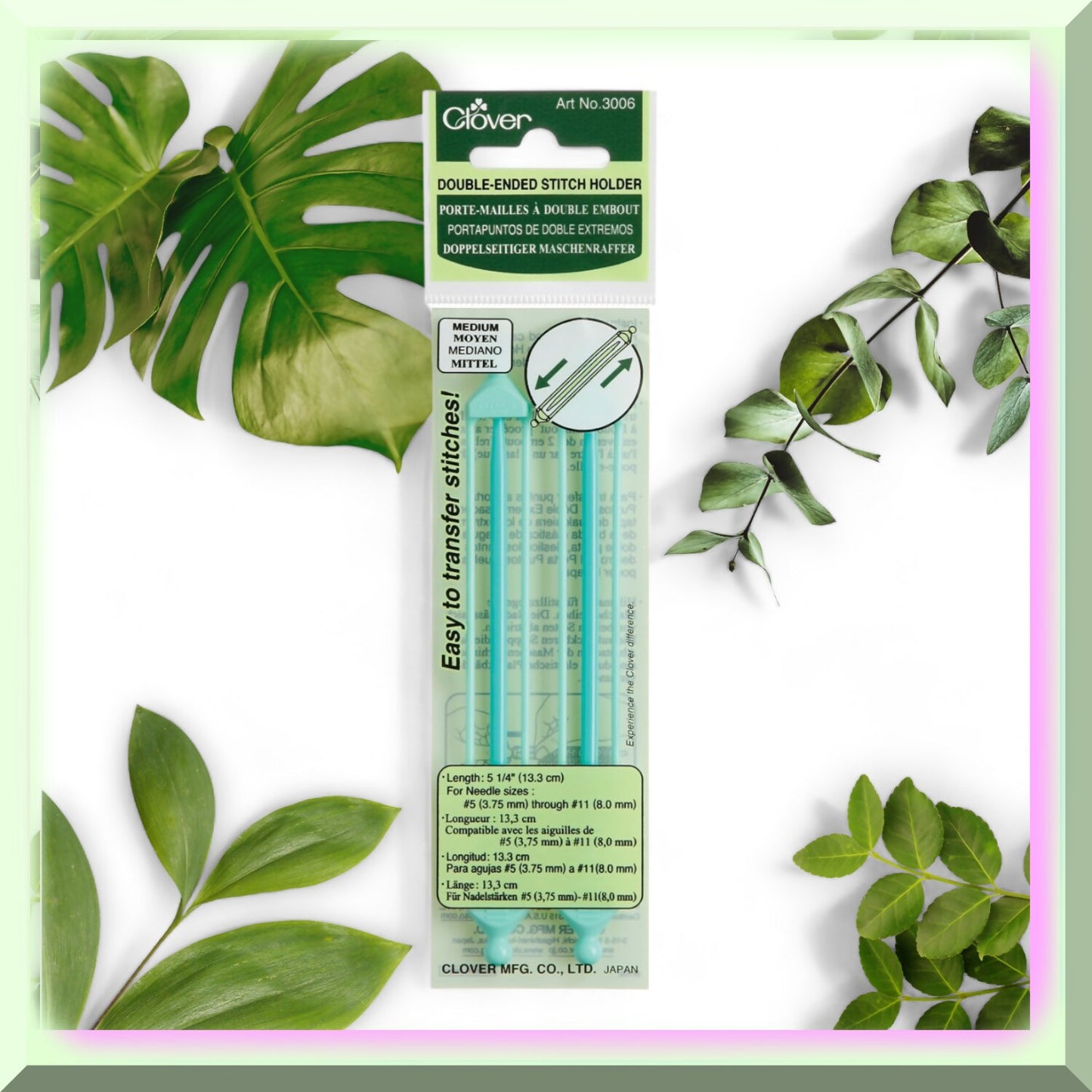 Double-Ended Stitch Holders for Sizes 5-11, 2 Pack