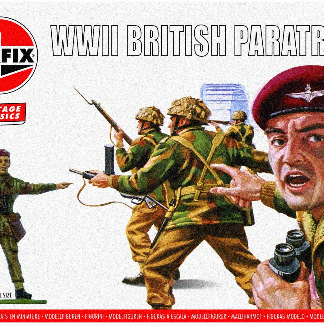 WWII British Paratroops Plastic Model Figures 1:32 Diorama