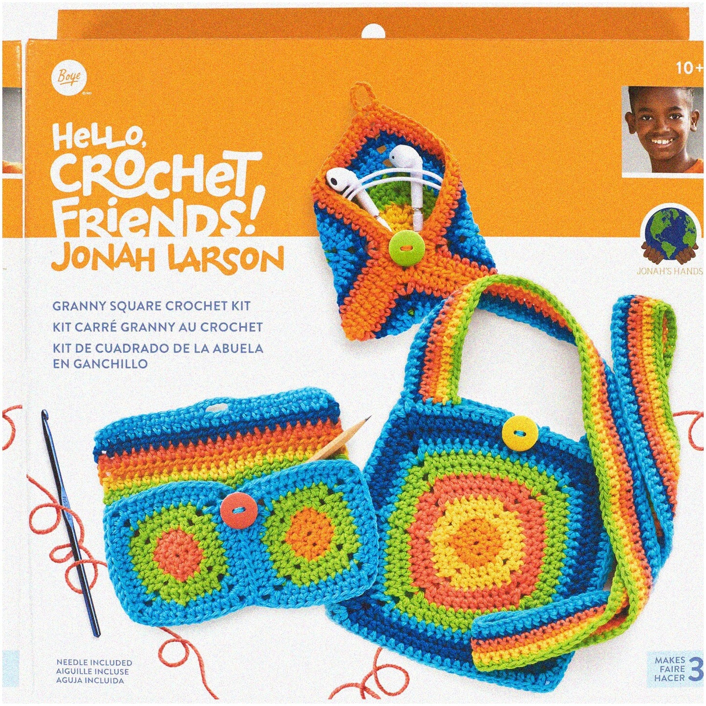 Colorful Crochet Kit with Multicolor Yarn and Accessories