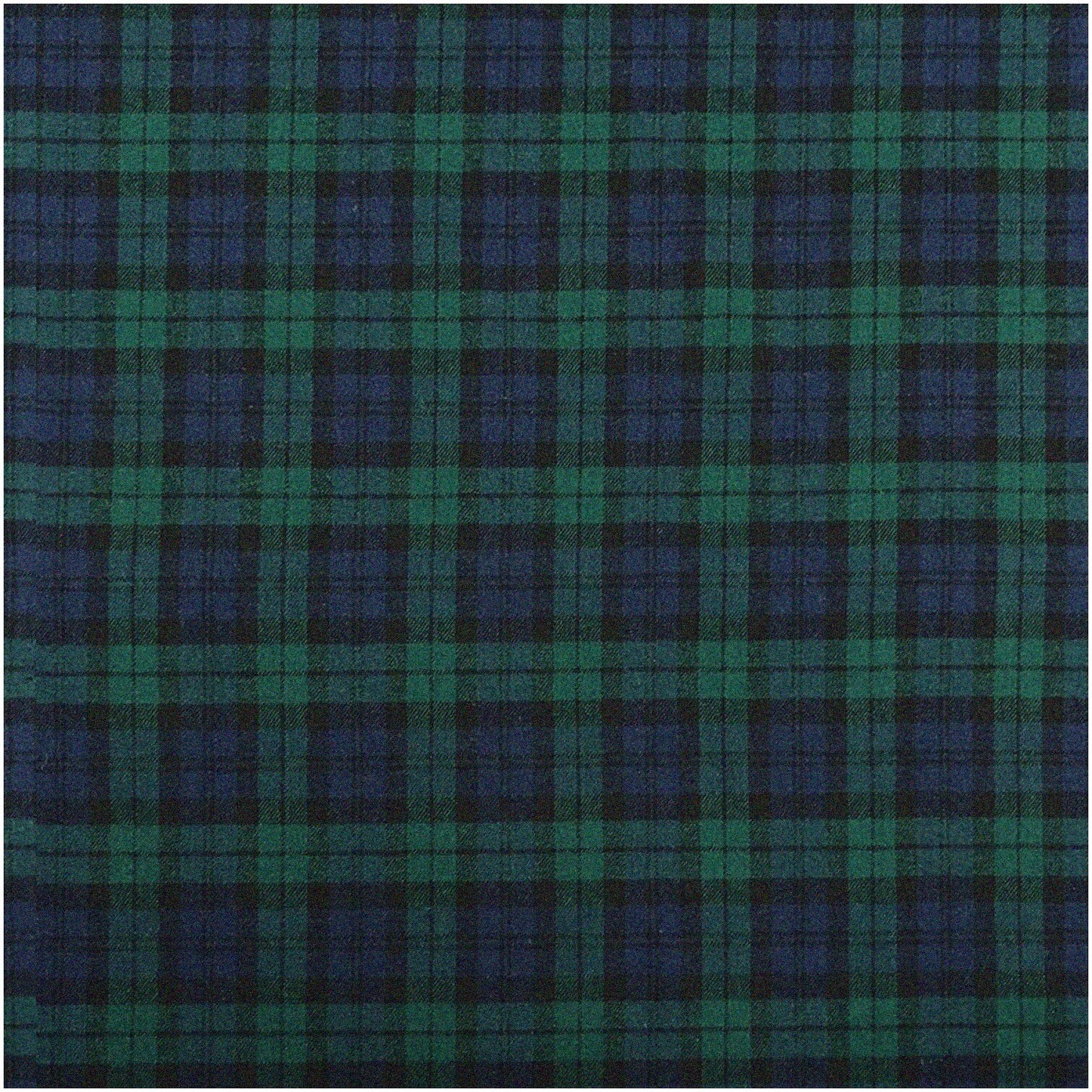 Blue Green Plaid Cotton Flannel Fabric 1 Yard
