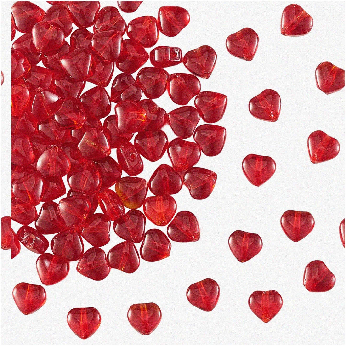 Heart-Shaped Glass Beads, Dark Red, 6mm, 100 Pcs