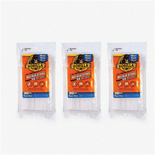Mini Clear Hot Sticks Pack of 3 4" x 0.27" 90 Sticks