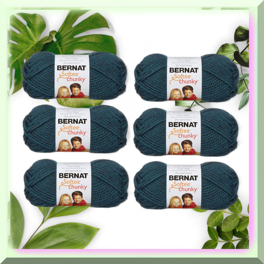 Teal Softee Chunky Yarn 6-Pack