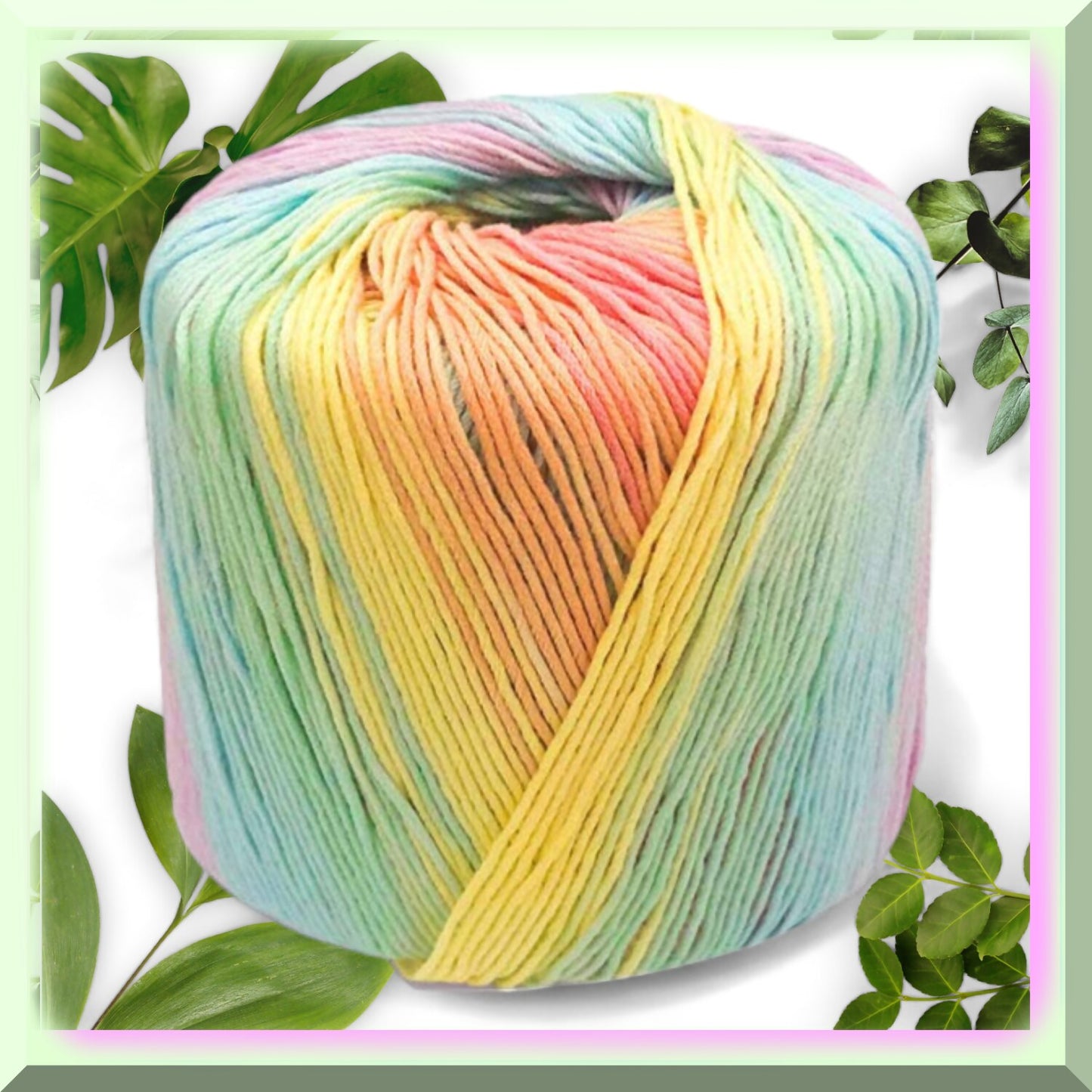 Rainbow Gradient Cotton Yarn 133M