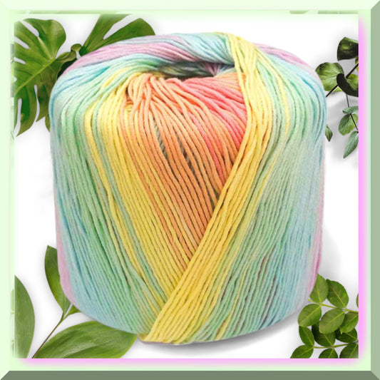 Rainbow Gradient Cotton Yarn 133M