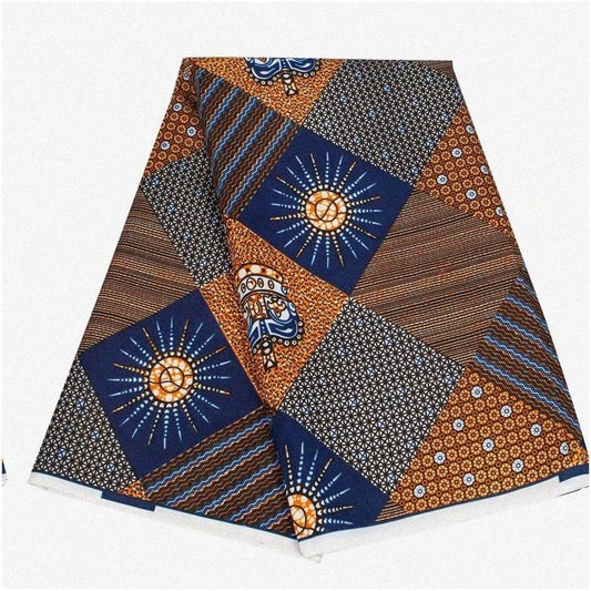 6-Yard Ankara Wax Cloth Vibrant Fabric