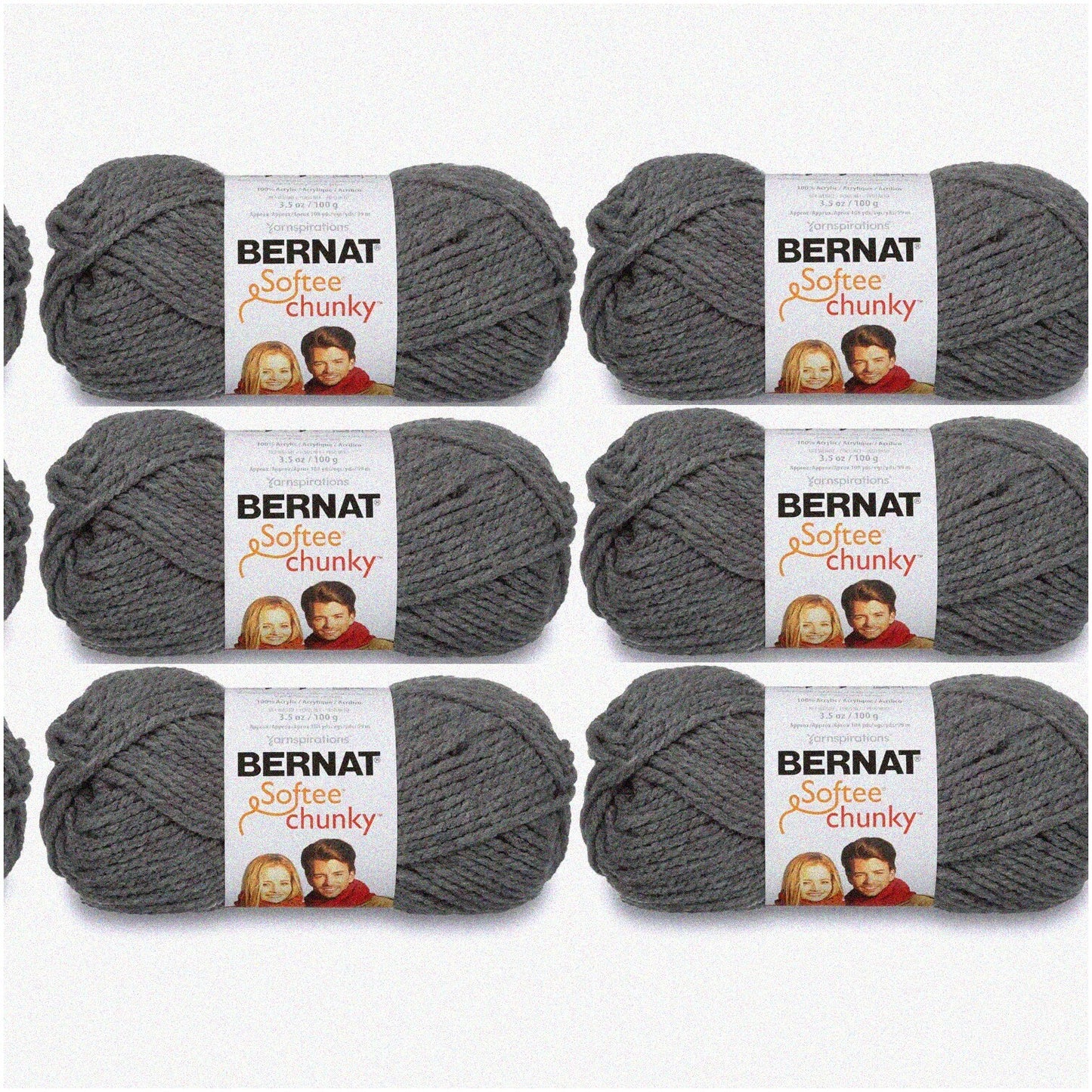 Chunky Grey Yarn Bundle 6-Pack 100g