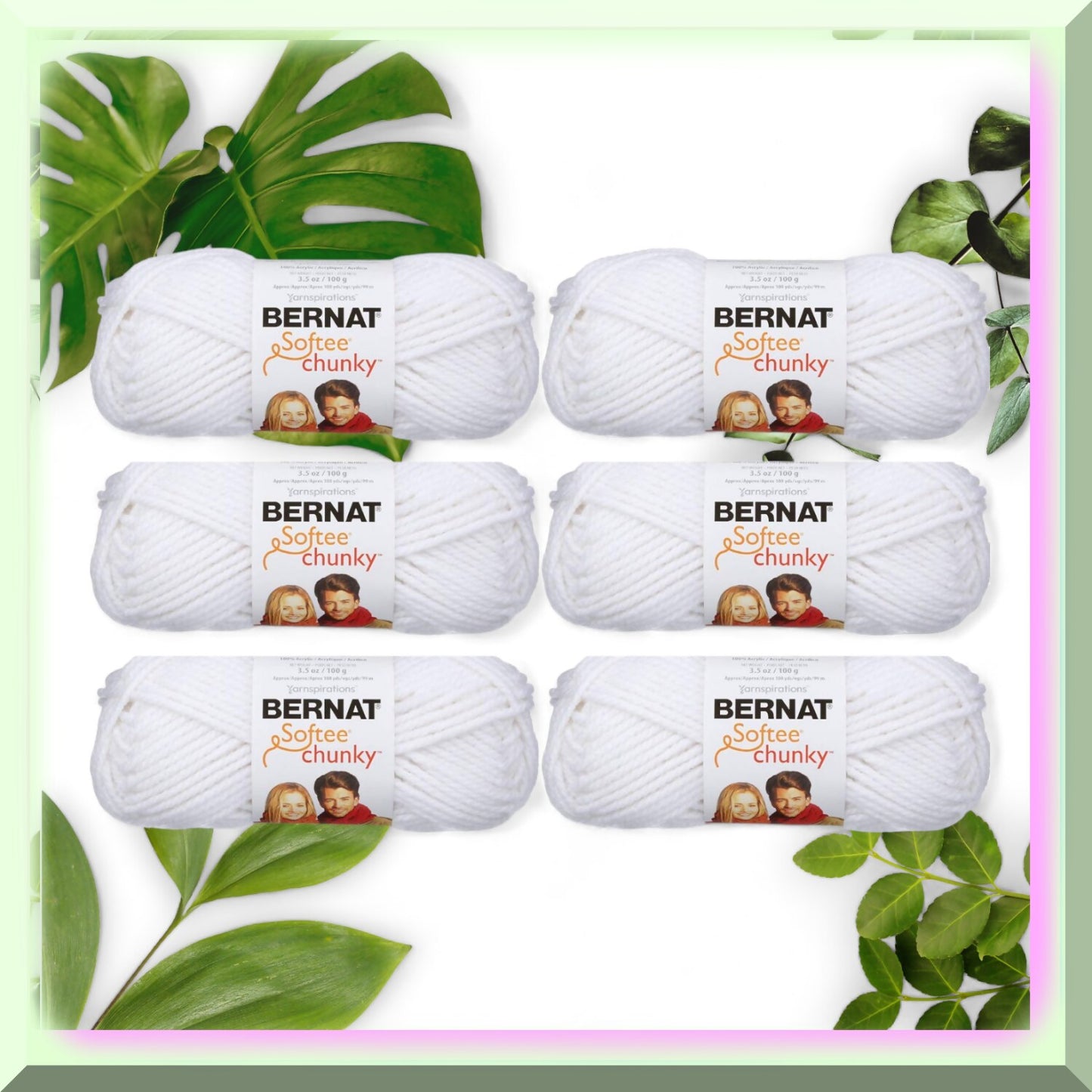 Chunky White Yarn 6-Pack