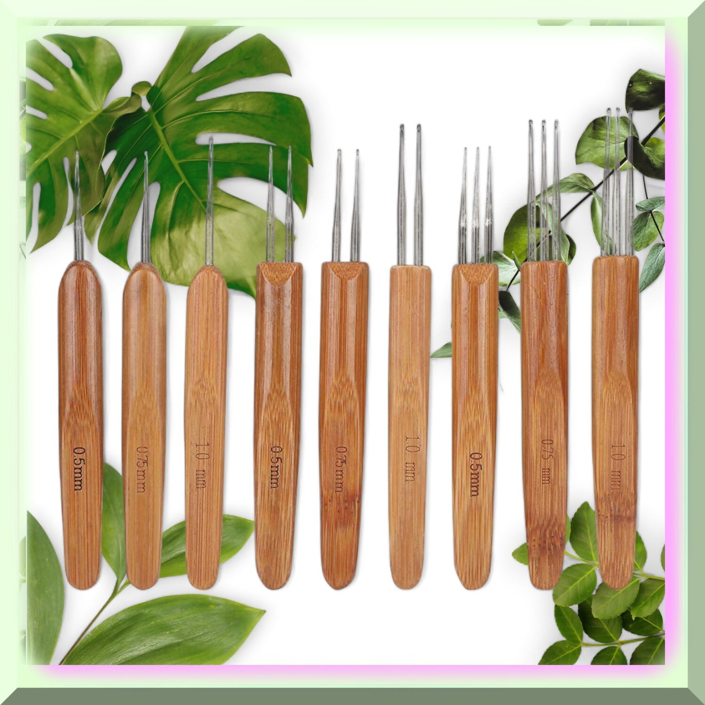 Bamboo Dreadlock Crochet Hook Set 9Pcs