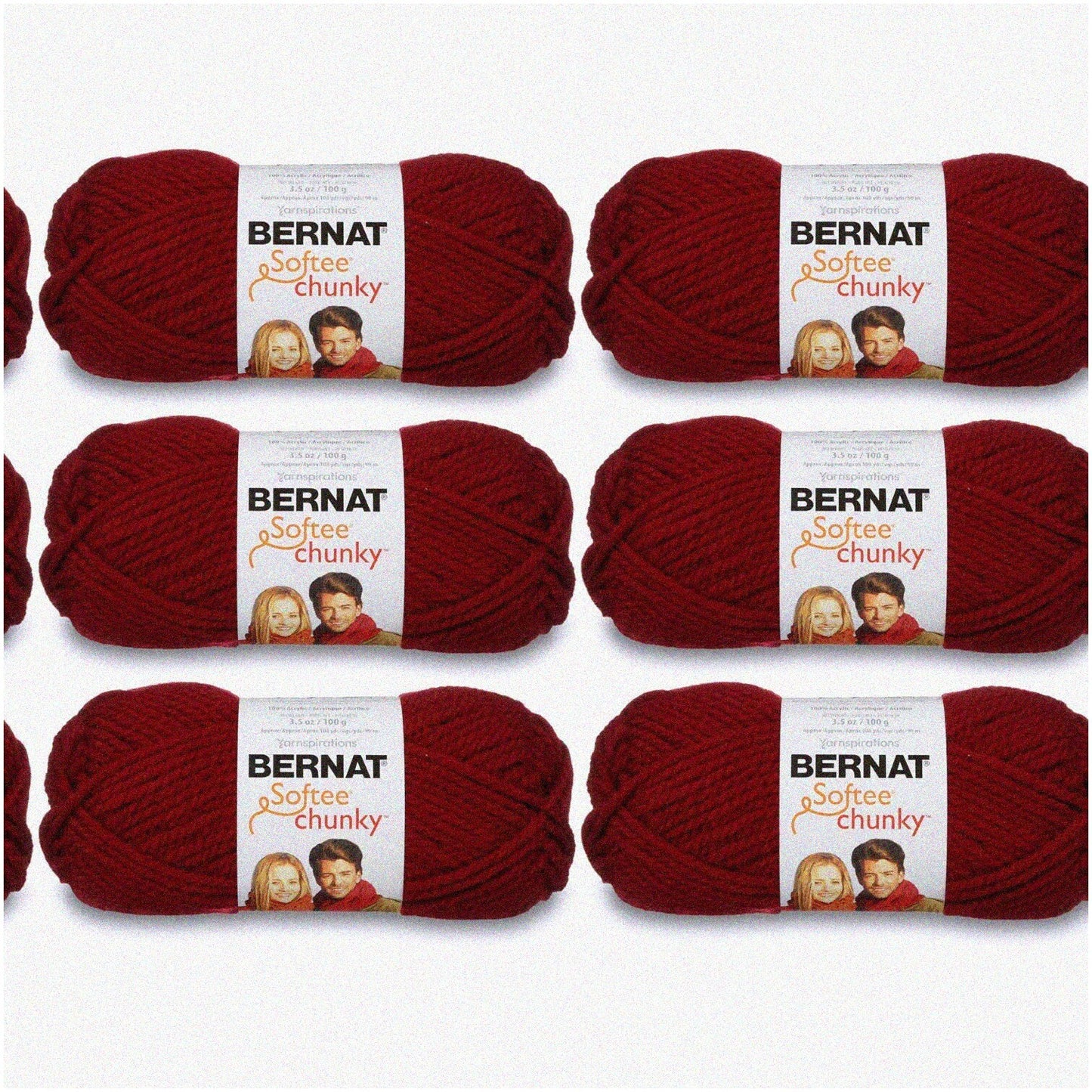 Wine Chunky Acrylic Yarn 6-Pack
