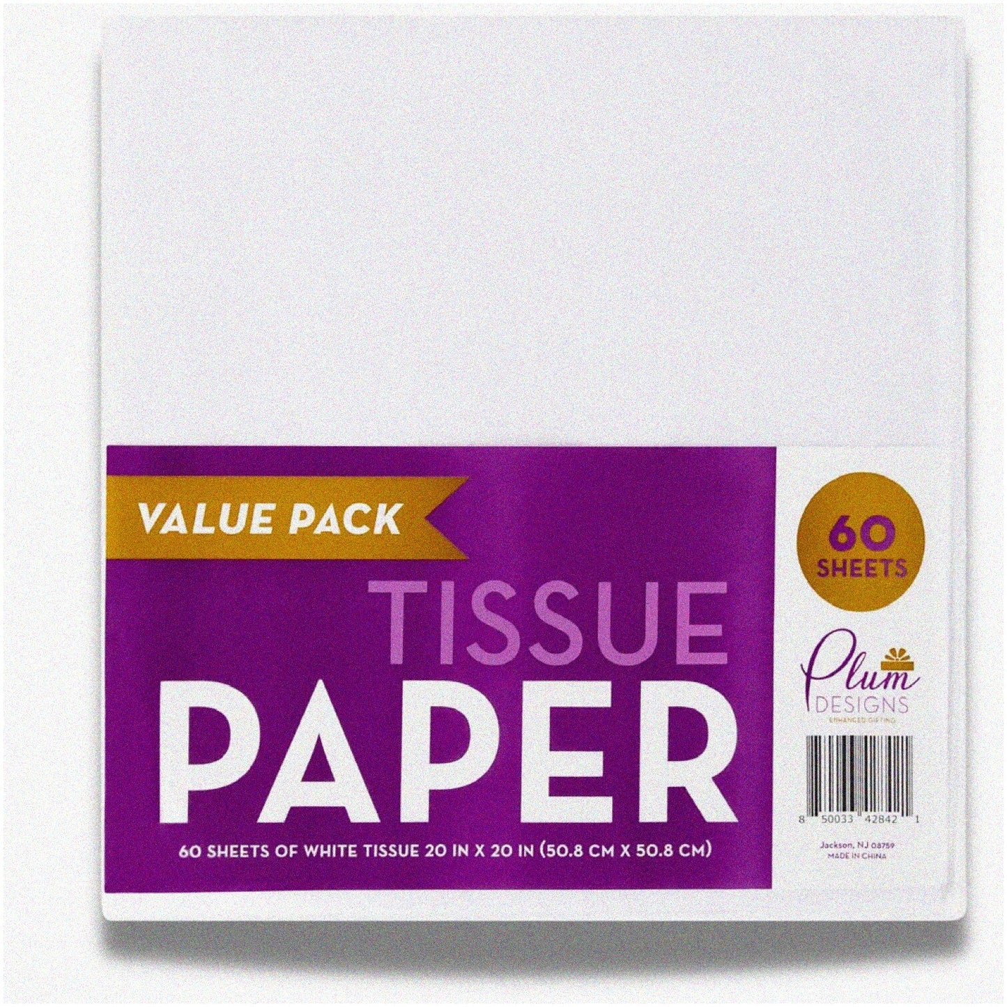 White Tissue Paper 20" x 20" 60 Sheets