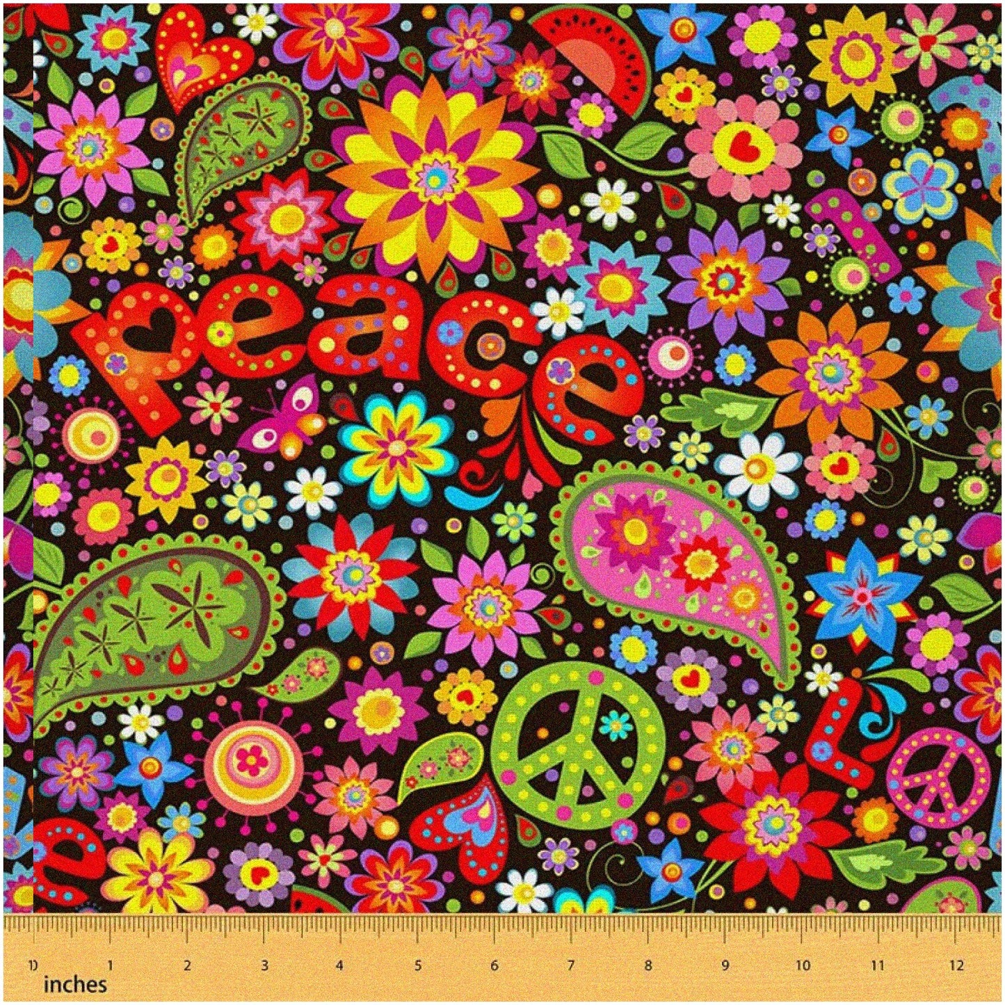 Bohemian Bliss Floral Fabric 108x58 inches
