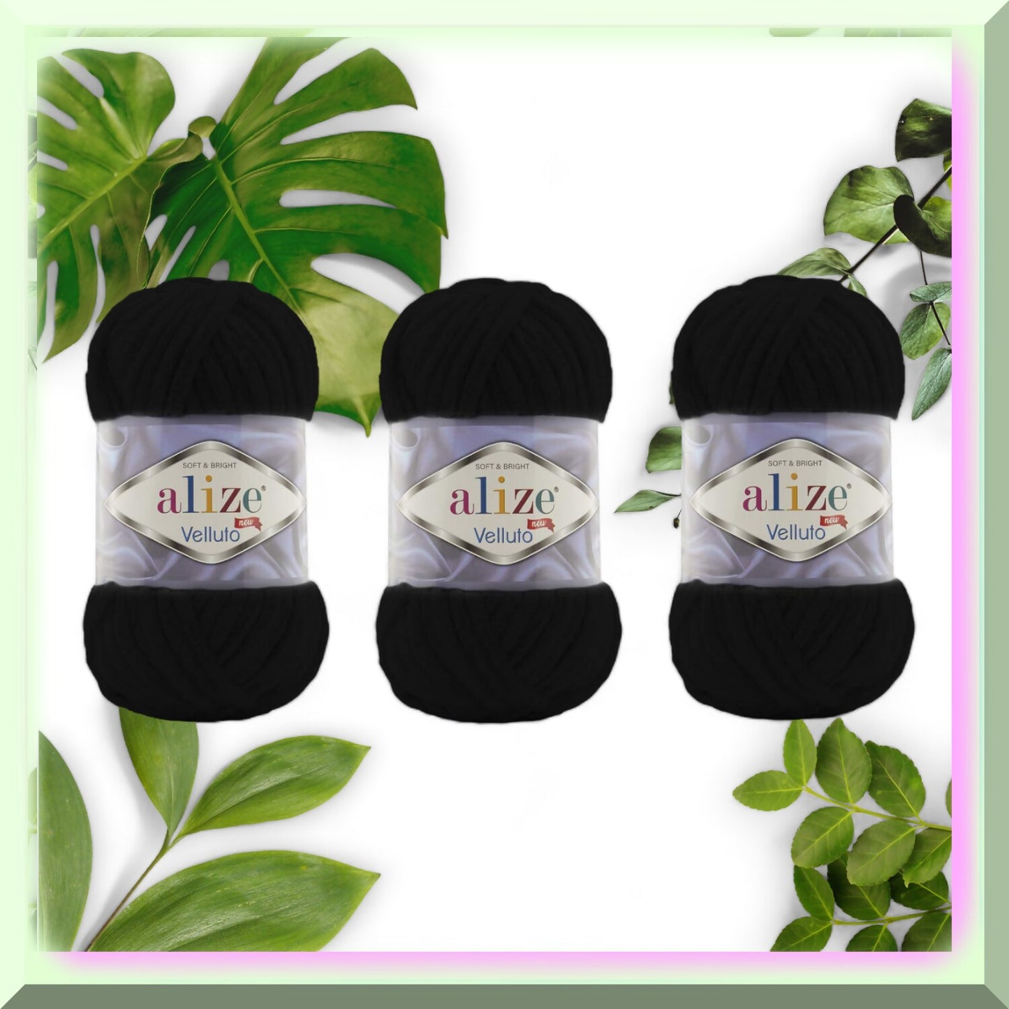 Velvet Dreams Super Bulky Baby Blanket Yarn Trio Black