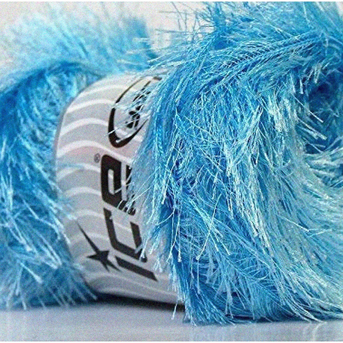 Light Blue Lash Yarn Fun 100g Fiber for Knitting and Crocheting