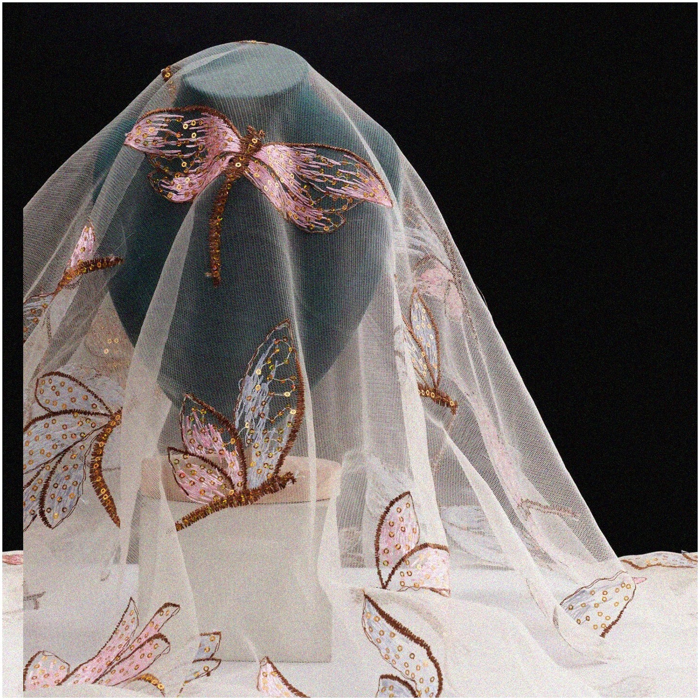 Dragonfly Dreams Organza Lace Fabric 63x63 inches
