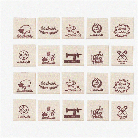 300Pcs Sew-on Woven Cloth Labels for Clothes, Khaki
