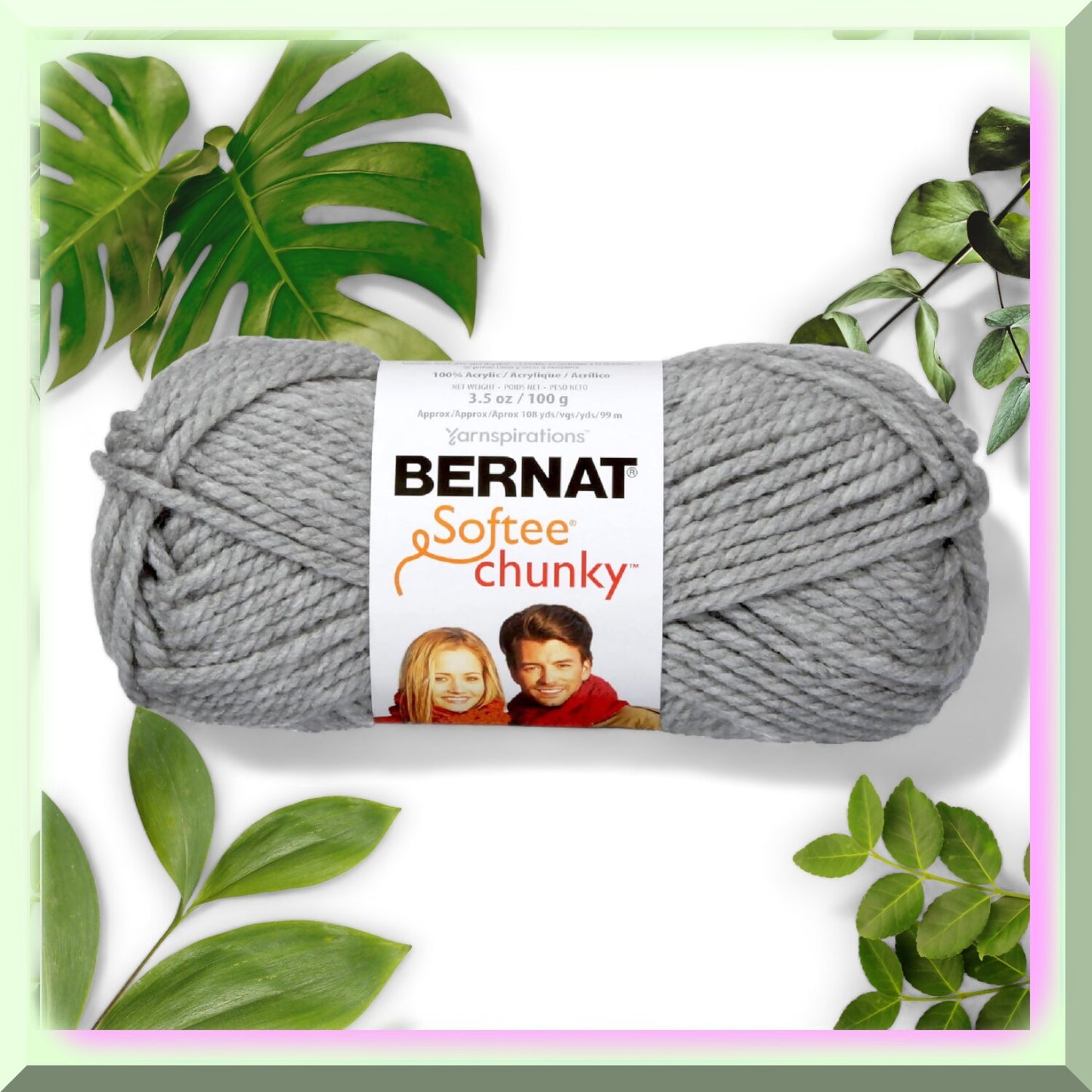 Grey Heather Chunky Yarn 6 Bulk Soft Plush for Crafts