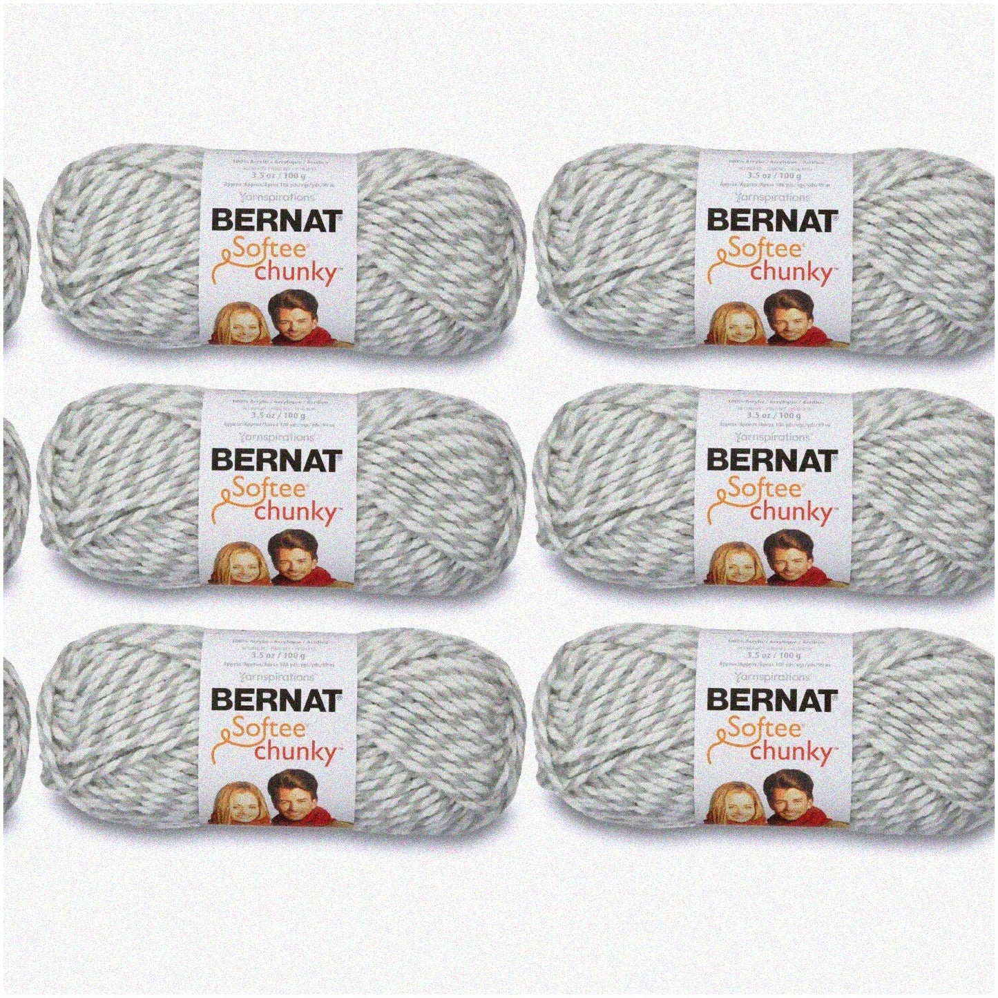 Chunky Knit Yarn Bundle Grey Ragg 6-Pack