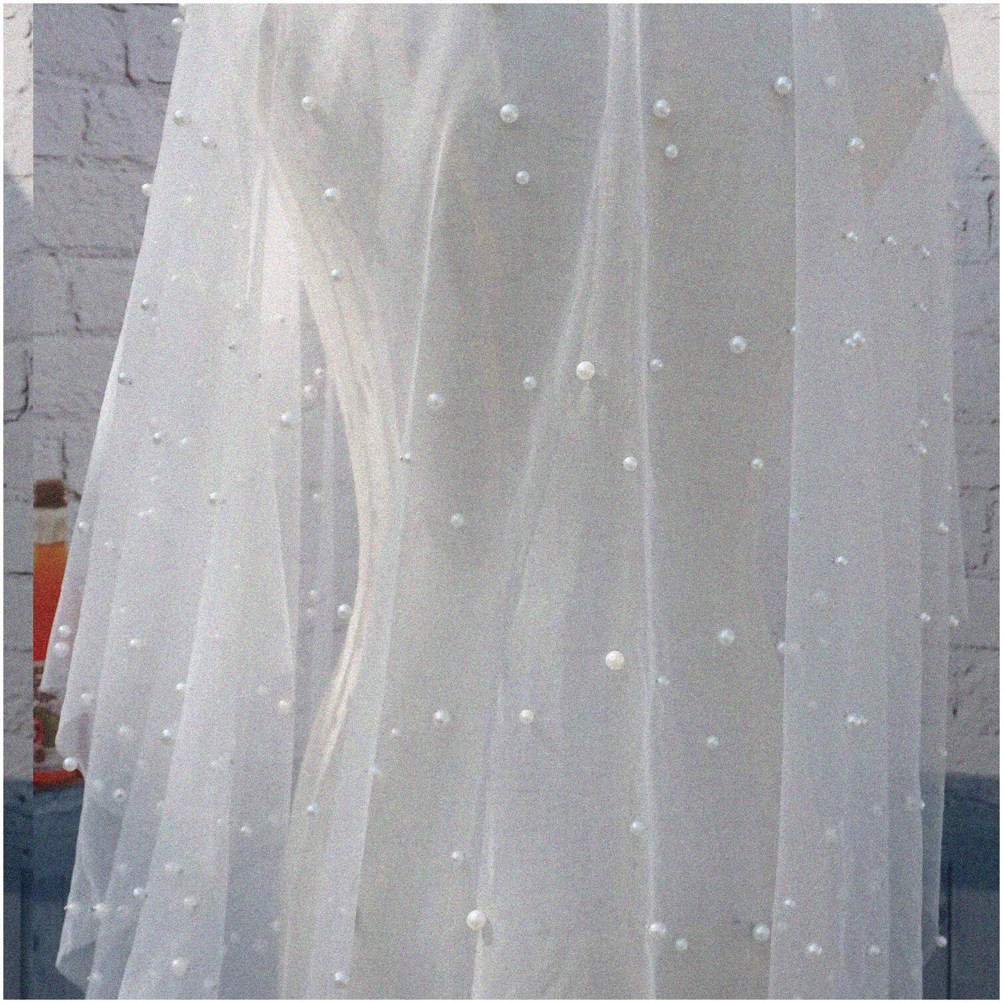 Pearl Mesh Elegance Fabric 59" x 3 Yards White