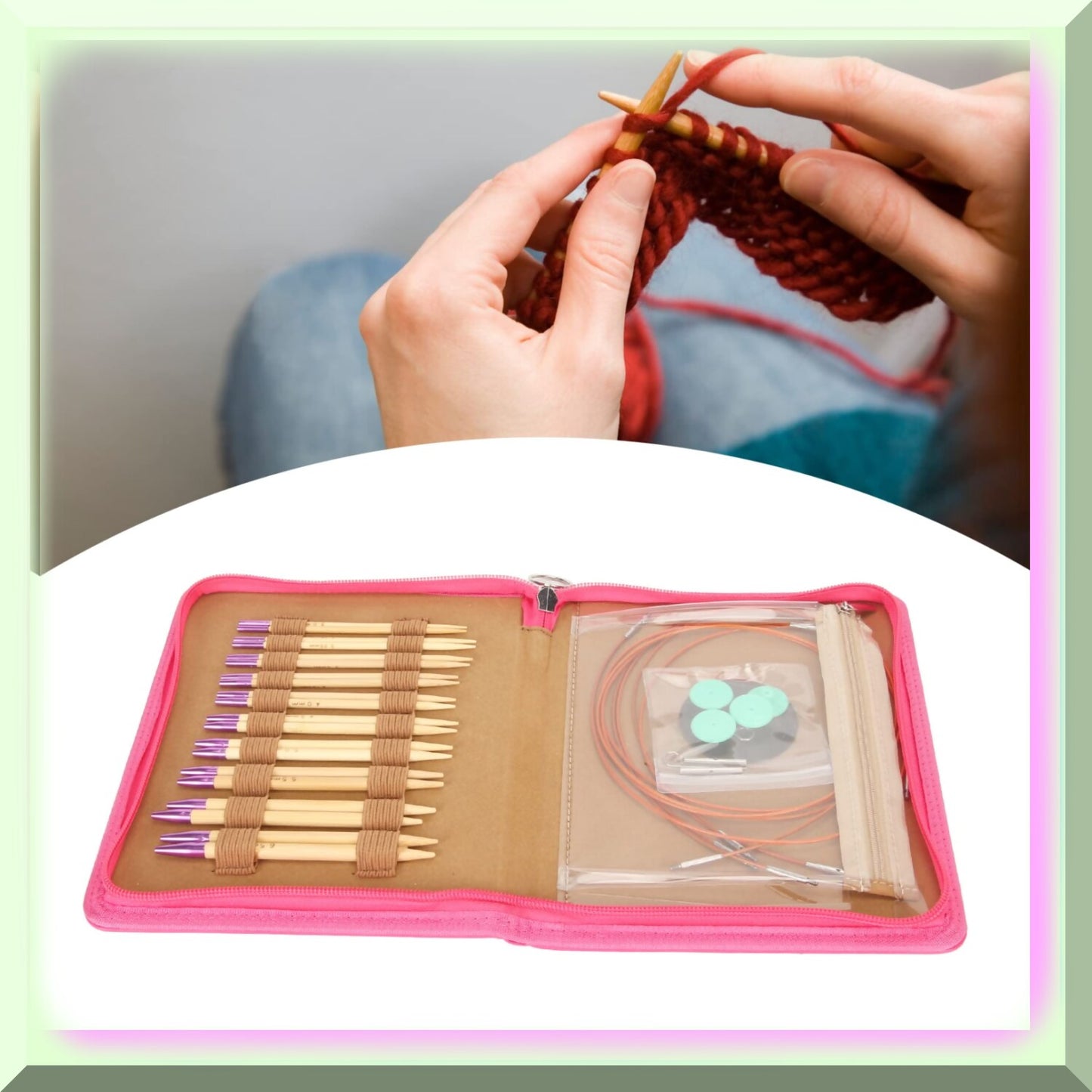 Crafty Loop Kit: Interchangeable Circular Knitting Needles & Crochet Hooks