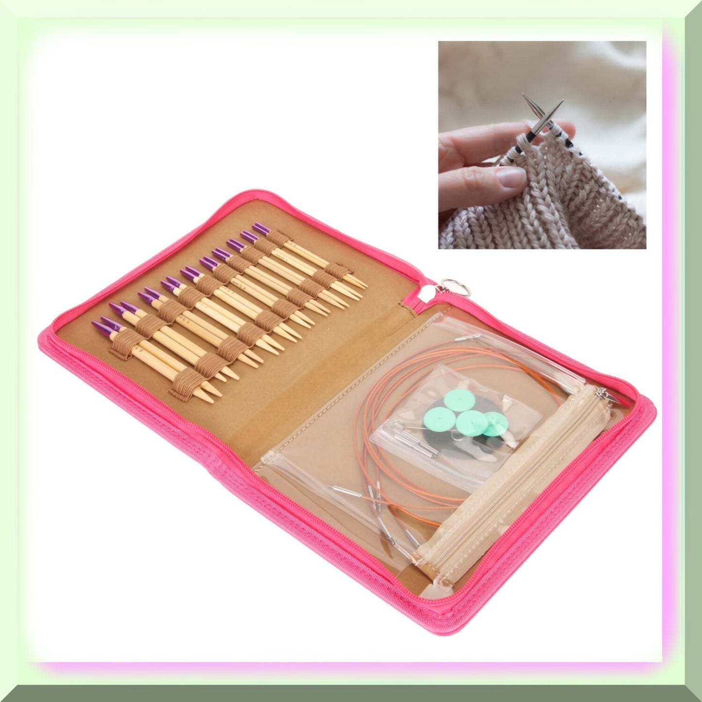 Crafty Loop Kit: Interchangeable Circular Knitting Needles & Crochet Hooks