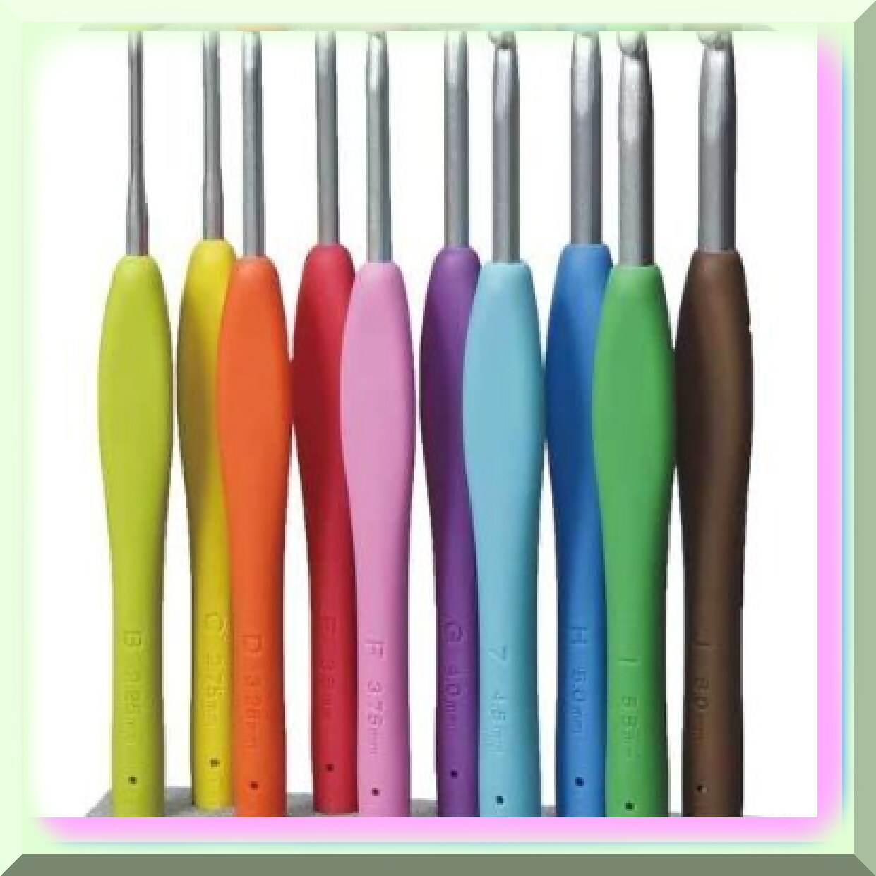Amour US 5.00 mm Crochet Hooks, Colorful, 5.5-inch