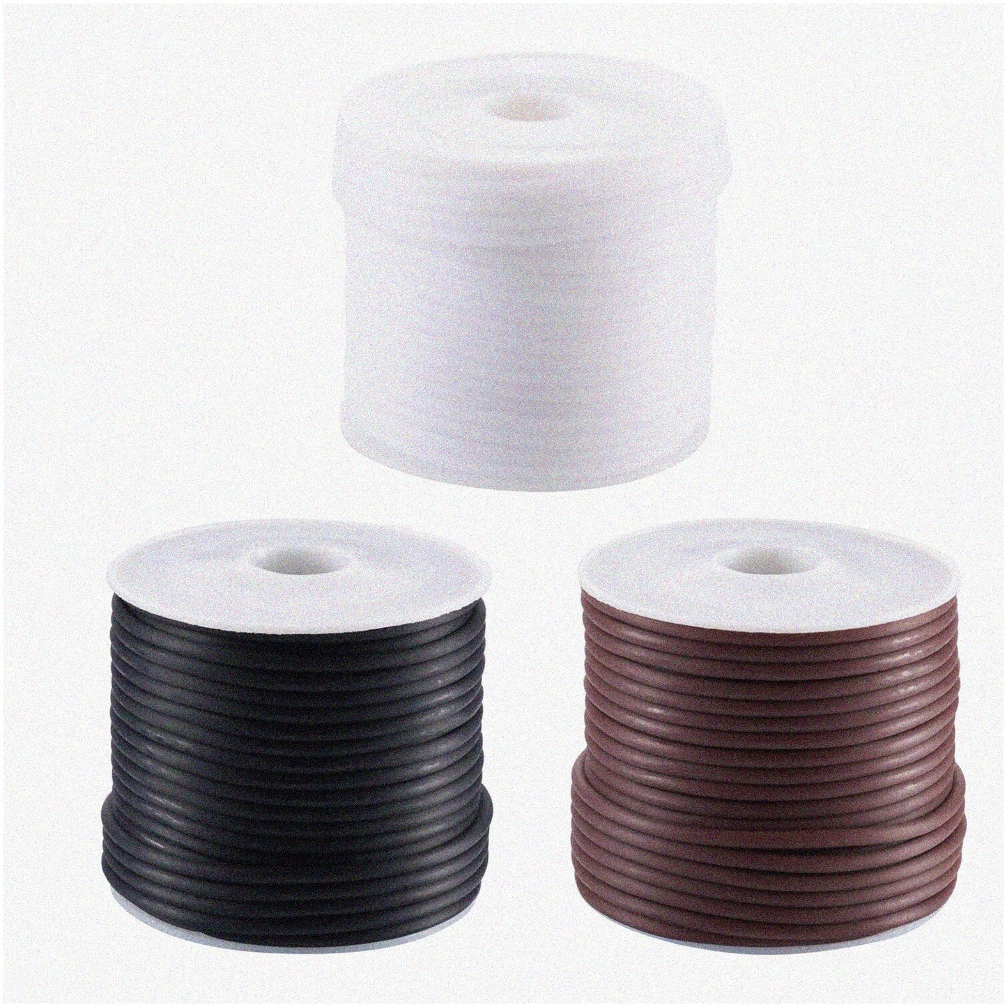 Silicone StitchPro Cord Set 3 Rolls Black White Brown