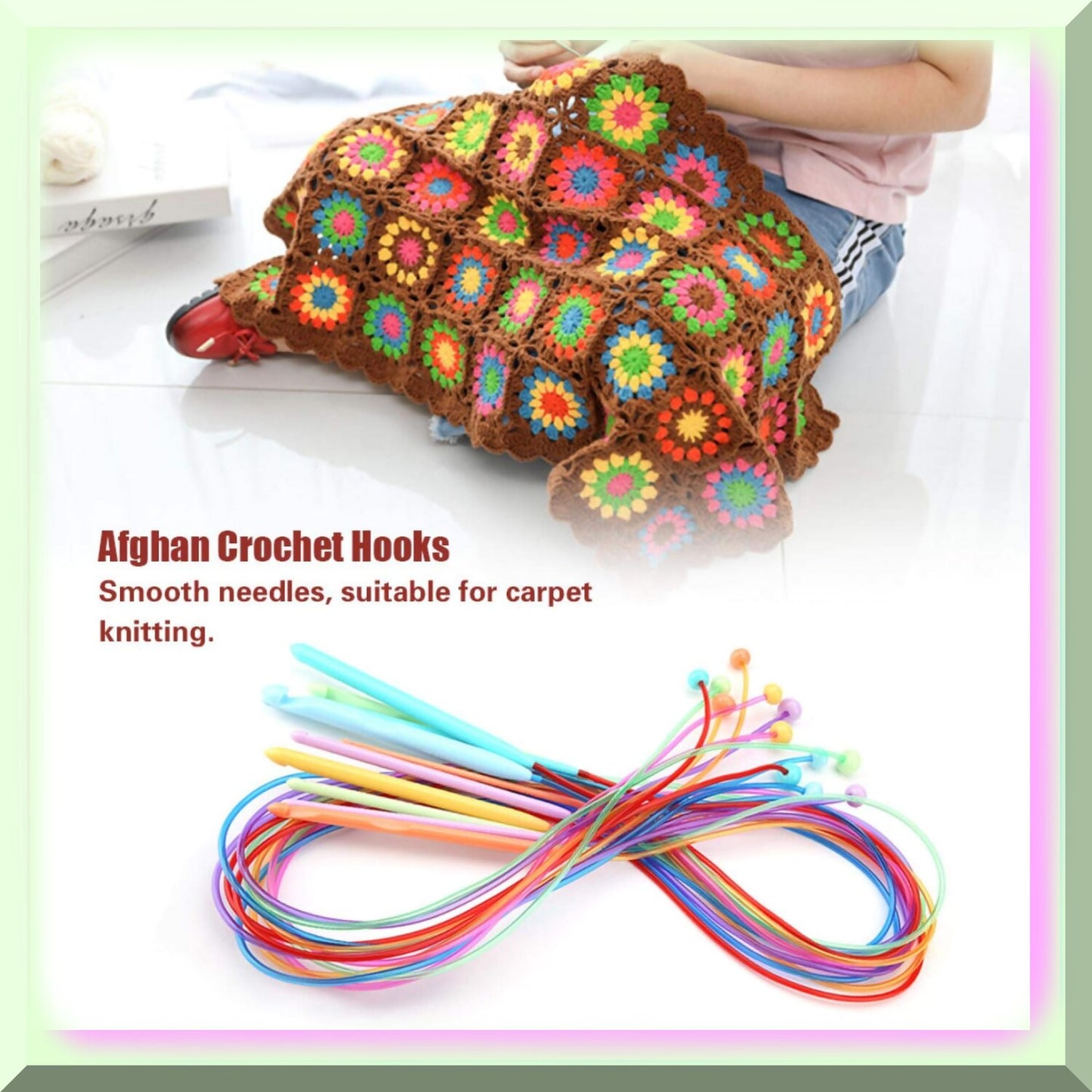 Tunisian Twist Crochet Kit 12pc Set with ABS Hooks